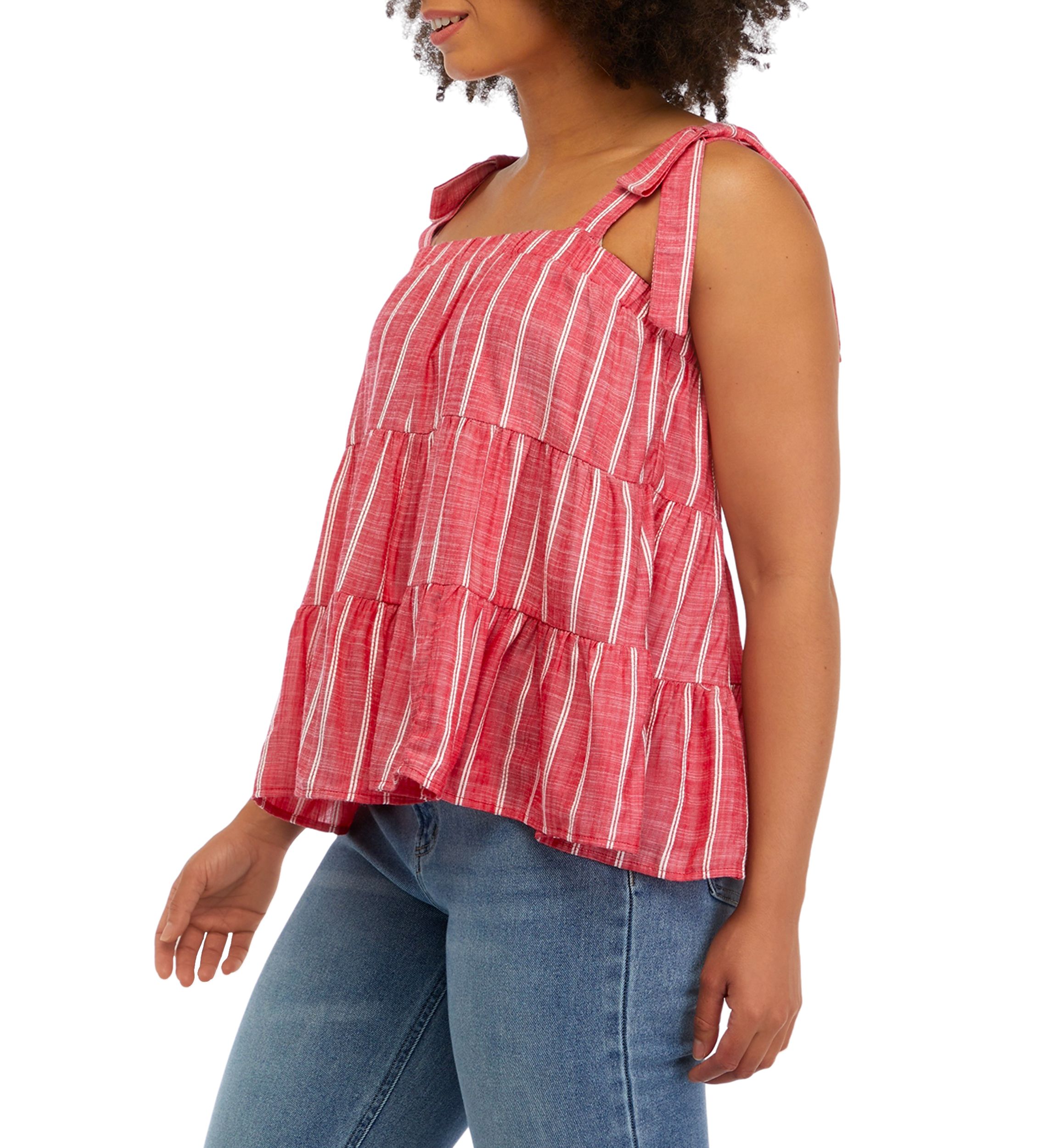 Juniors Tiered Tie Shoulder Top