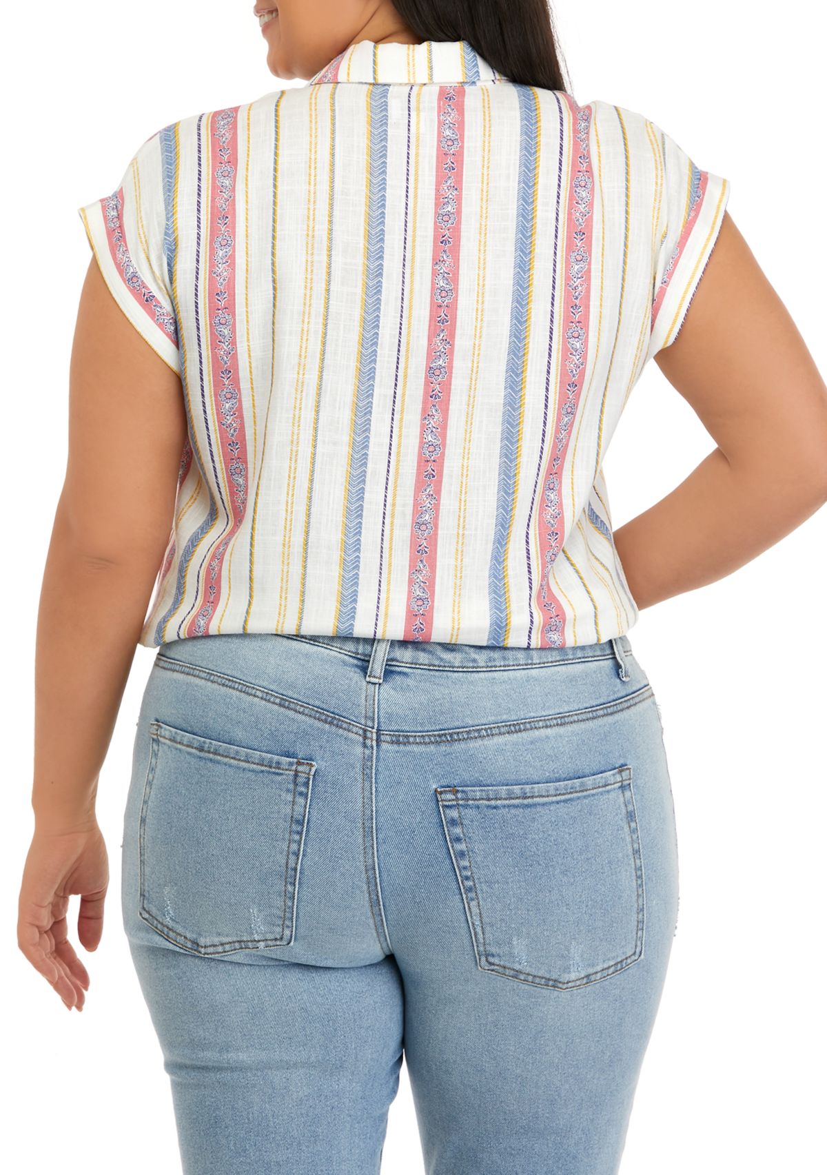Plus Size Short Sleeve Camp Shirt
