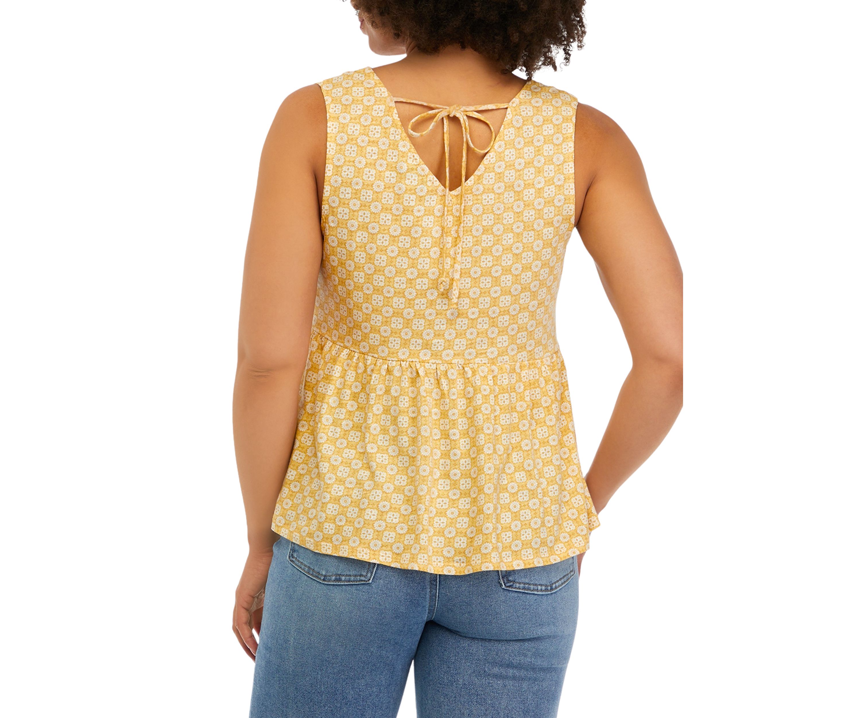 Juniors Printed V-Neck Top