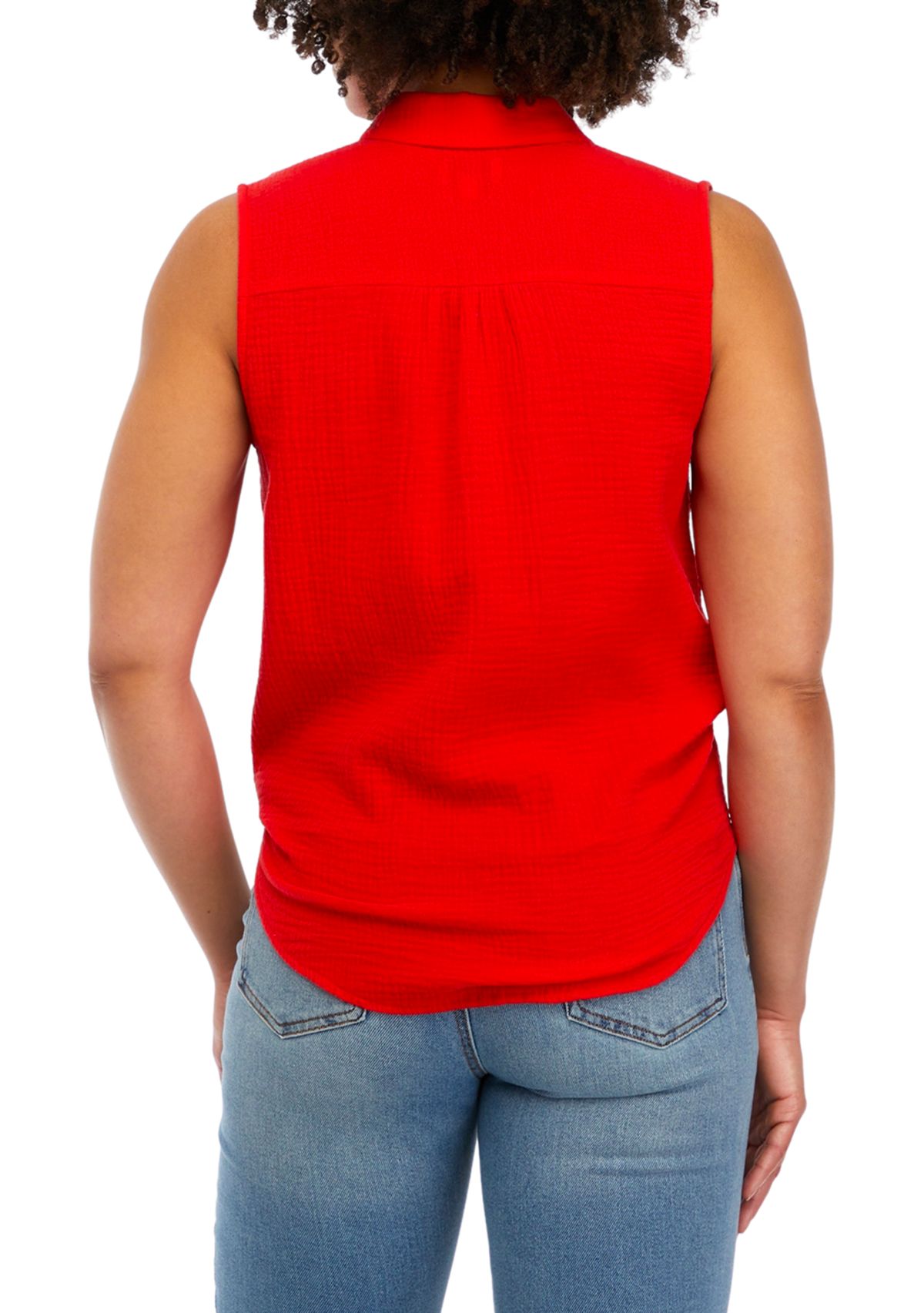 Sleeveless Tie Front Shirt