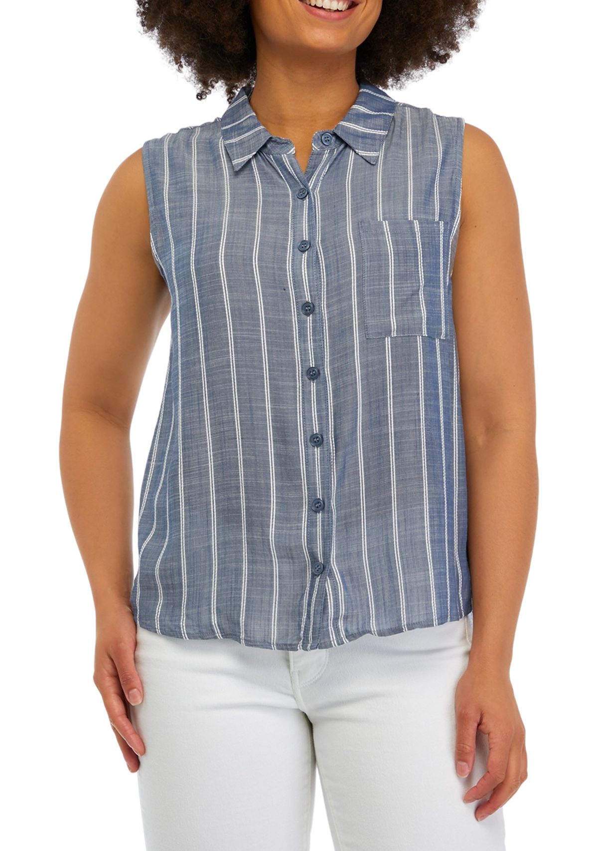 Juniors Button Down Top