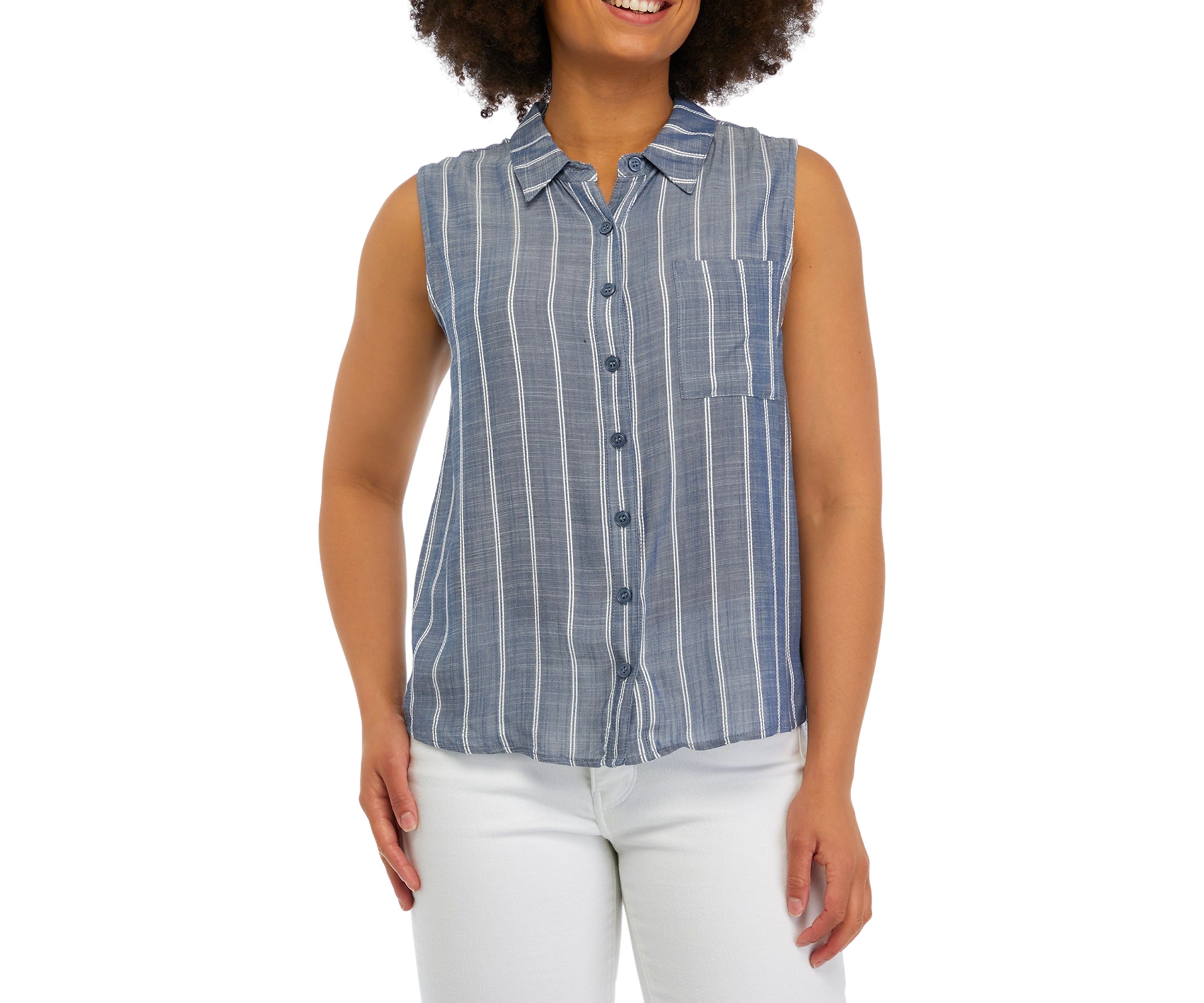 Juniors Button Down Top