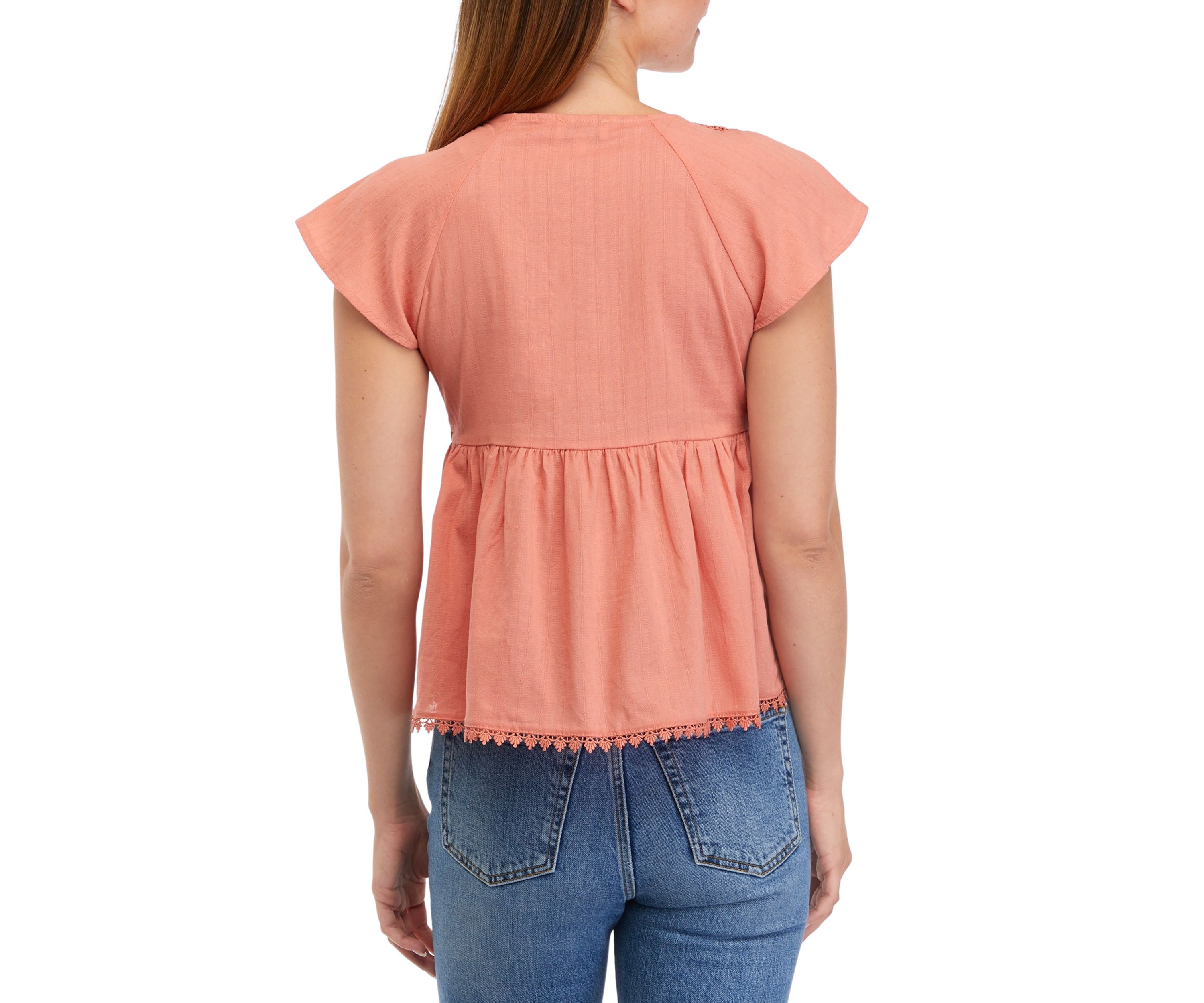 All A Dream Woven Flutter Top - Coal