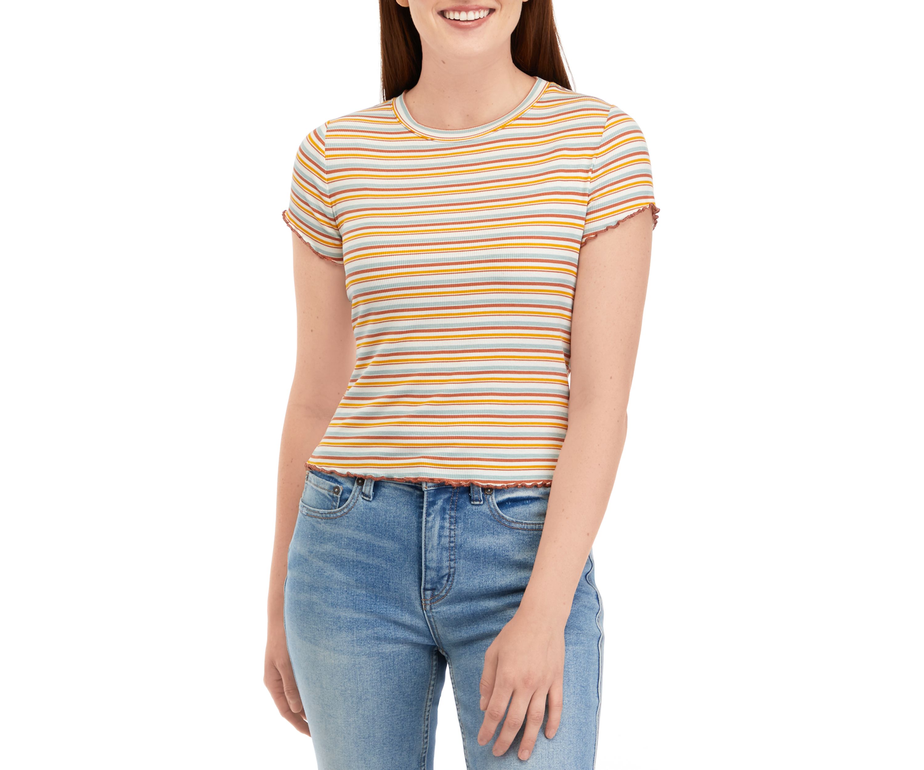 Juniors Short Sleeve Lettuce Edge T-Shirt