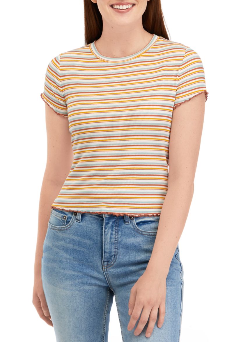 Juniors Short Sleeve Lettuce Edge T-Shirt