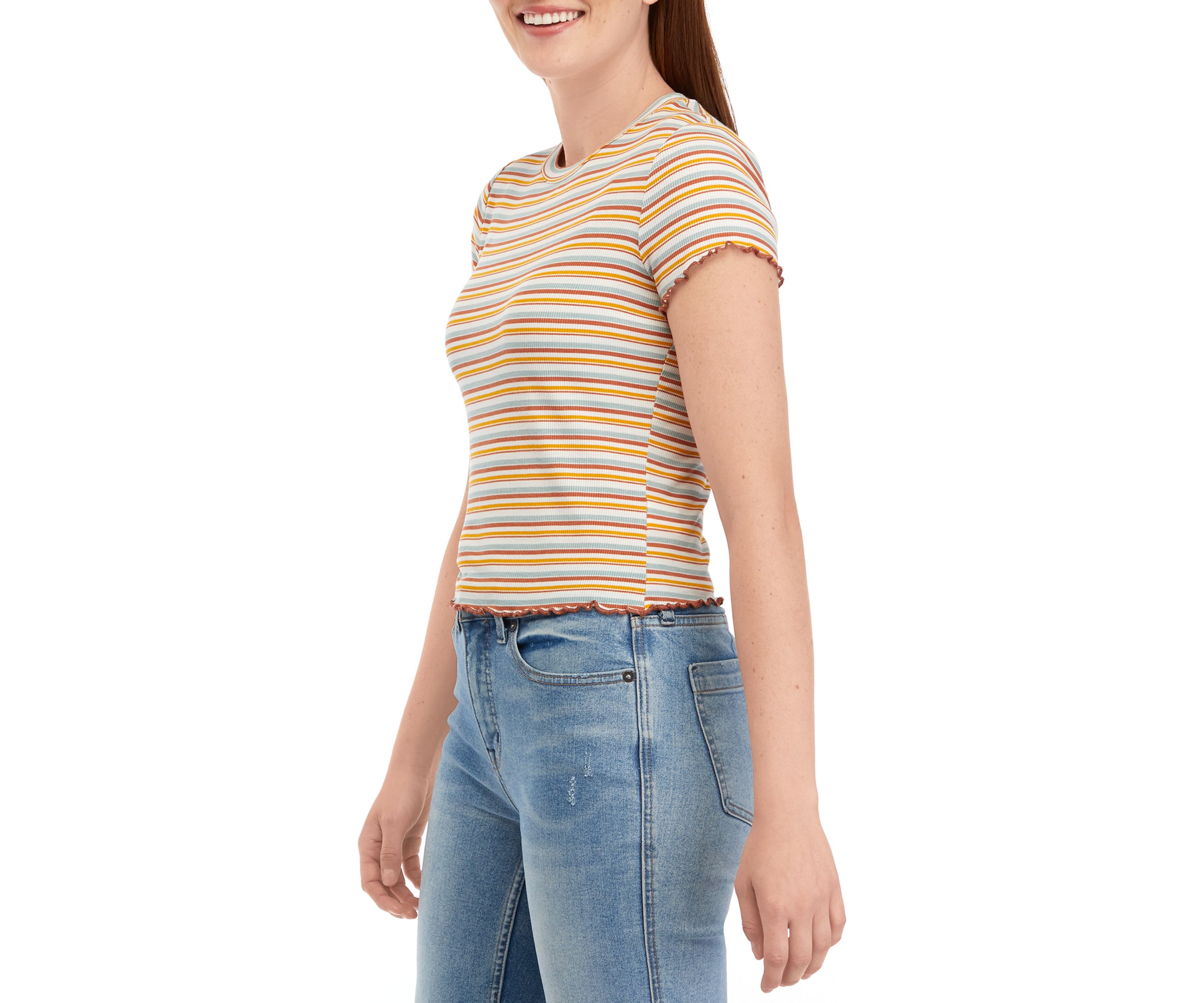 Juniors Short Sleeve Lettuce Edge T-Shirt