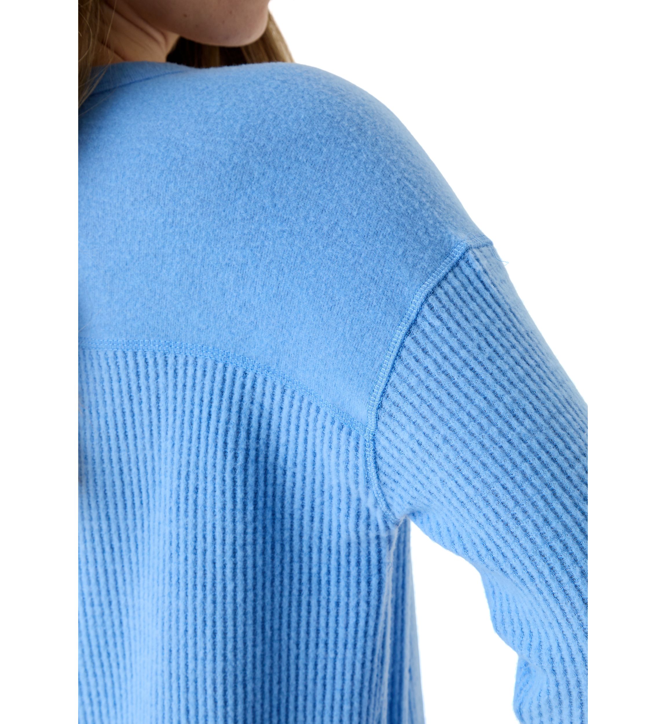 Womens Textured Cozy Knit Henley Shirt 