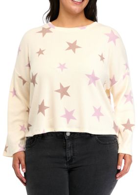 OLIVE + OAK Women's Plus Size Solid Rib Cozy Crew Sweater, 4X