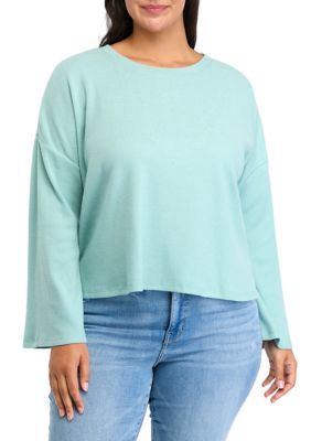 OLIVE + OAK Women's Plus Size Solid Rib Cozy Crew Sweater, 4X