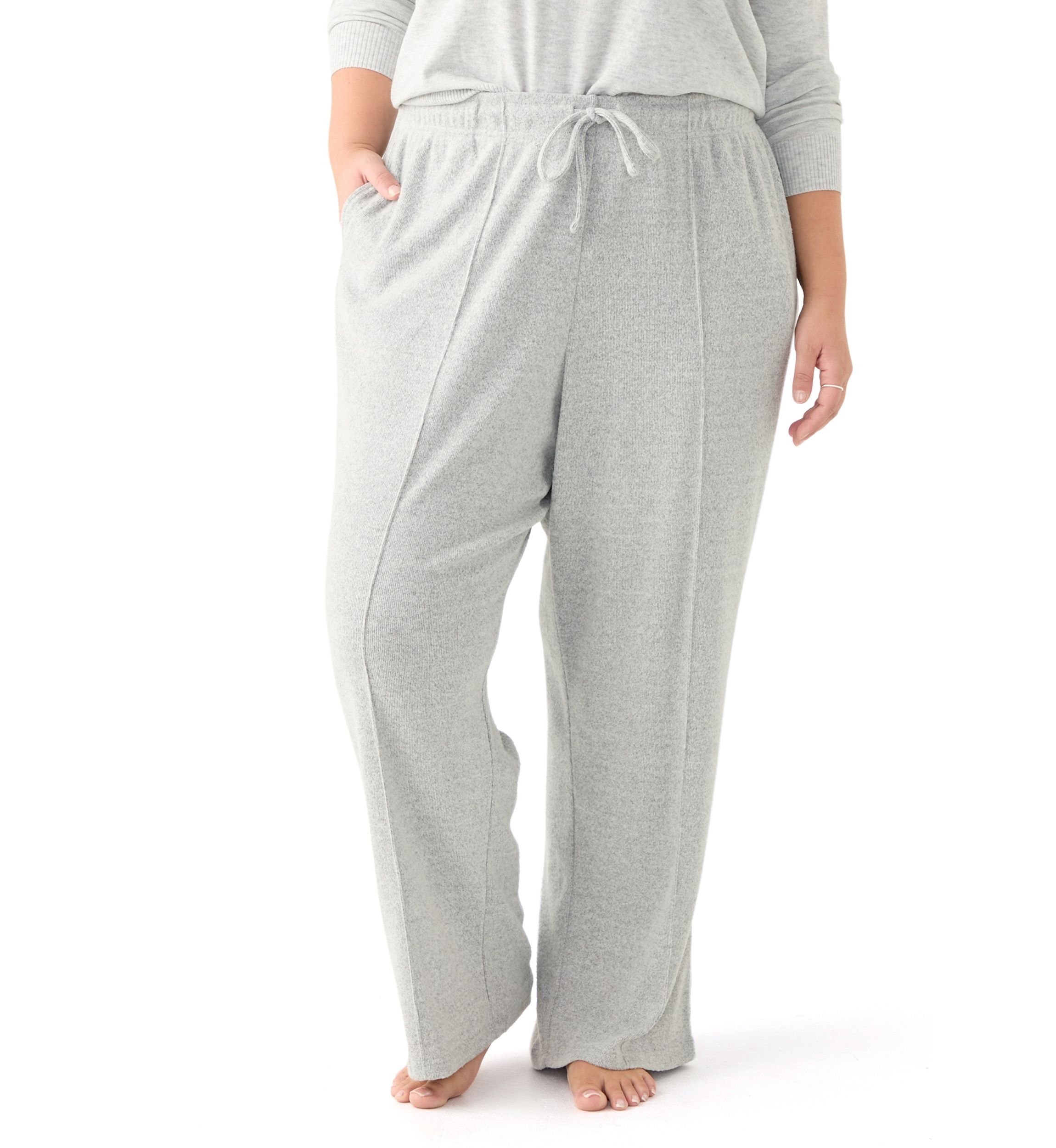 Plus Size Pintuck Wide Leg Joggers