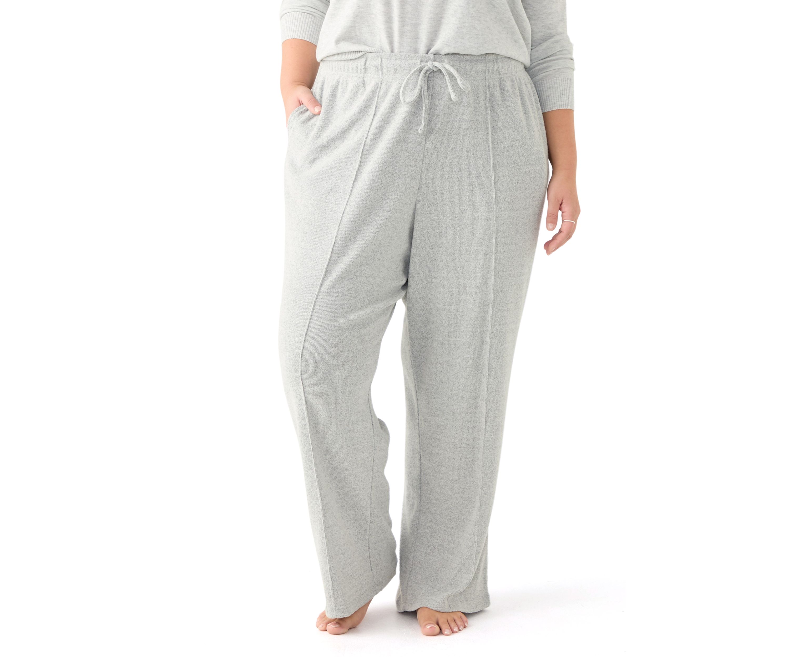 Plus Size Pintuck Wide Leg Joggers