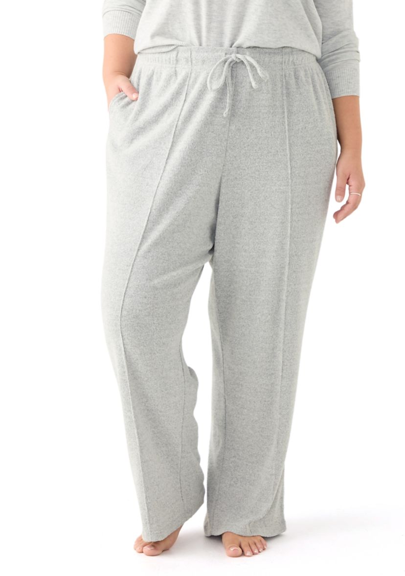 Plus Size Pintuck Wide Leg Joggers