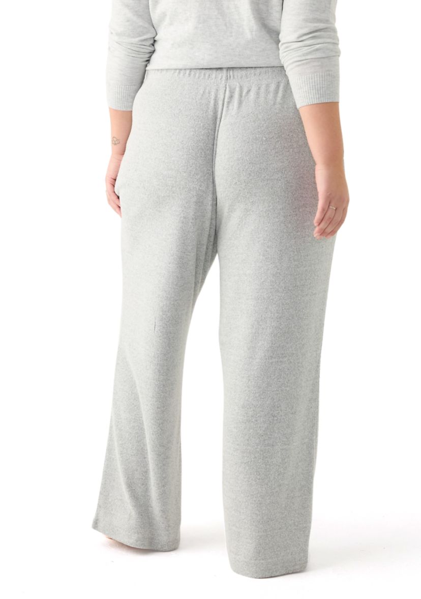 Plus Size Pintuck Wide Leg Joggers
