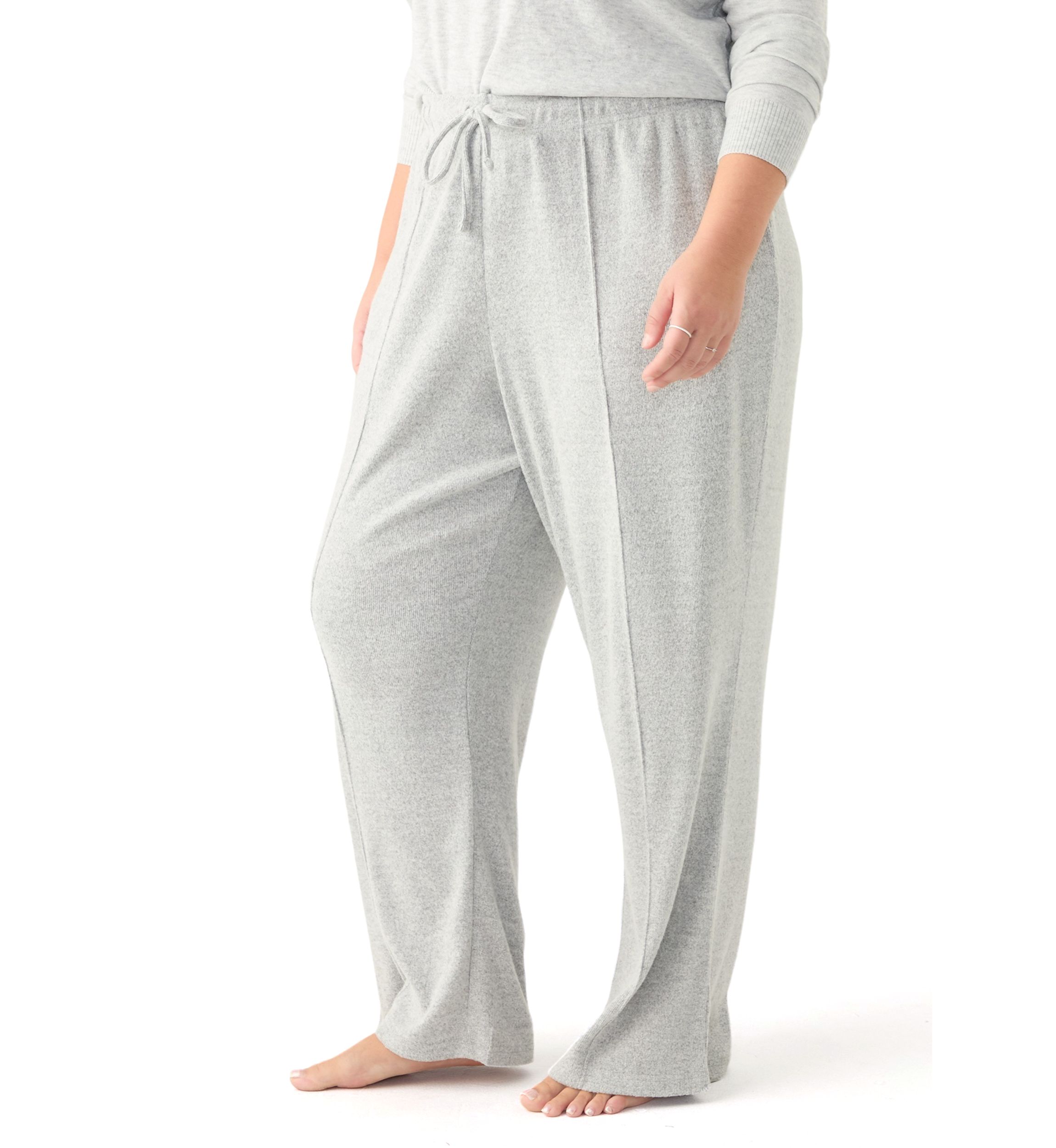 Plus Size Pintuck Wide Leg Joggers