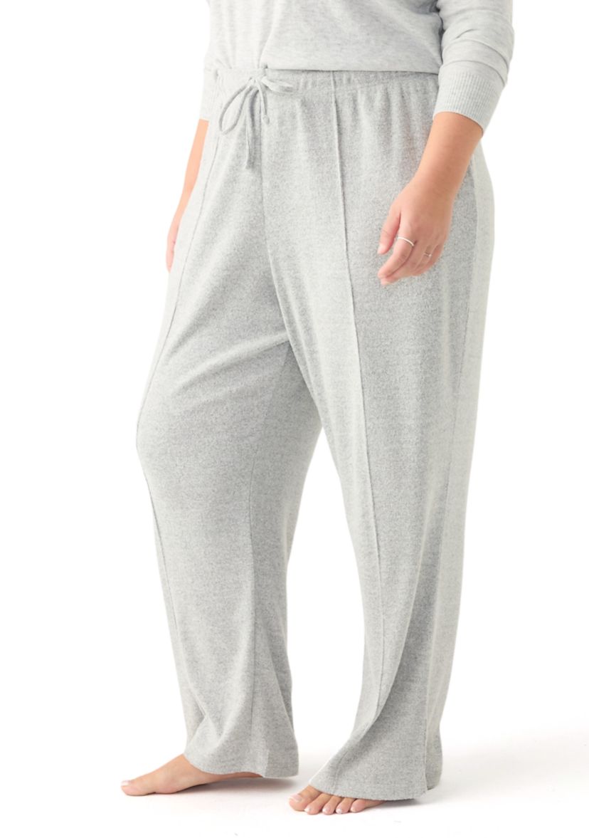 Plus Size Pintuck Wide Leg Joggers