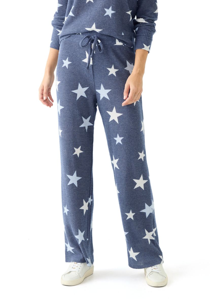 Textured Cozy Knit Drawstring Wide Leg Pants