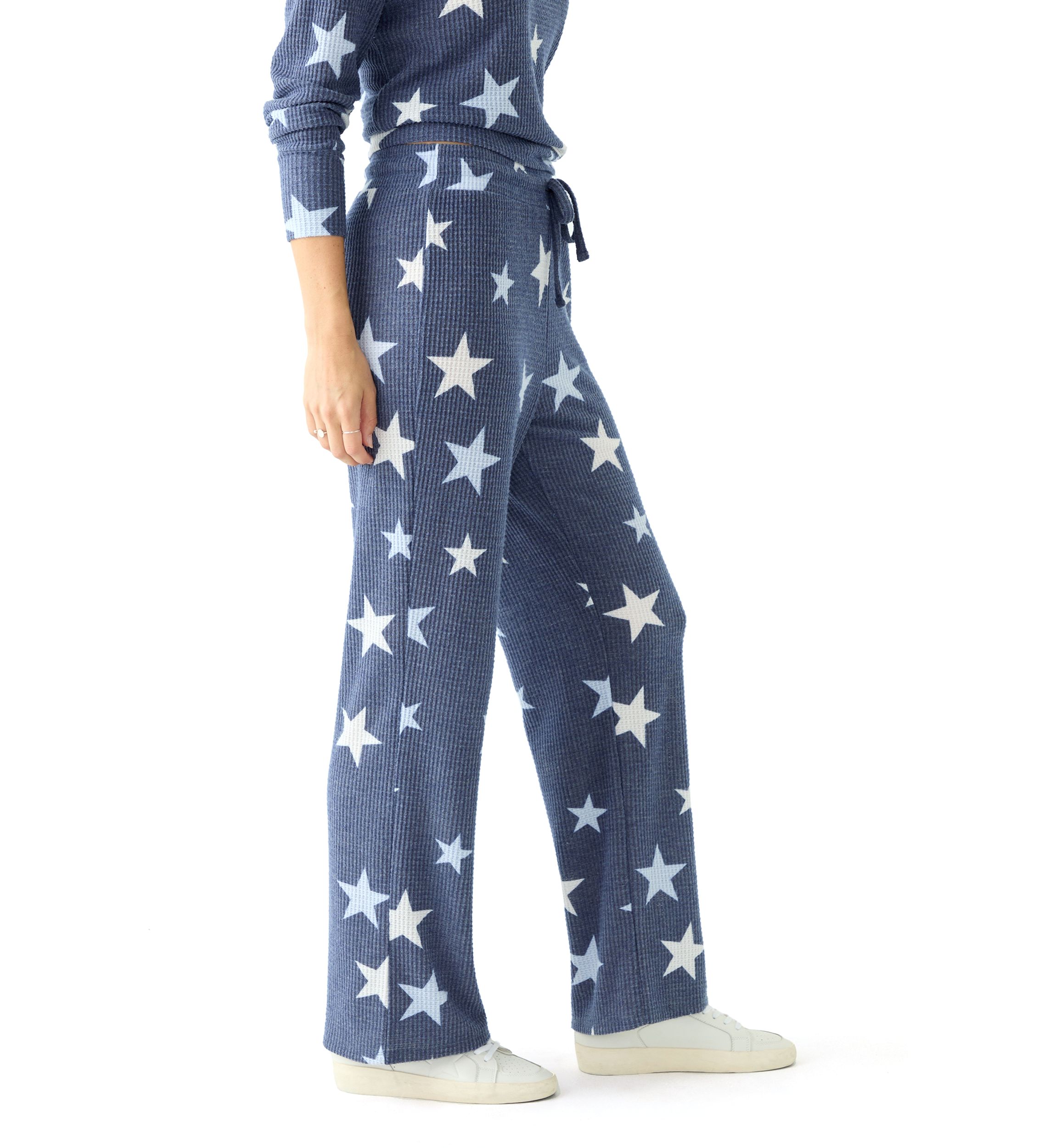 Textured Cozy Knit Drawstring Wide Leg Pants