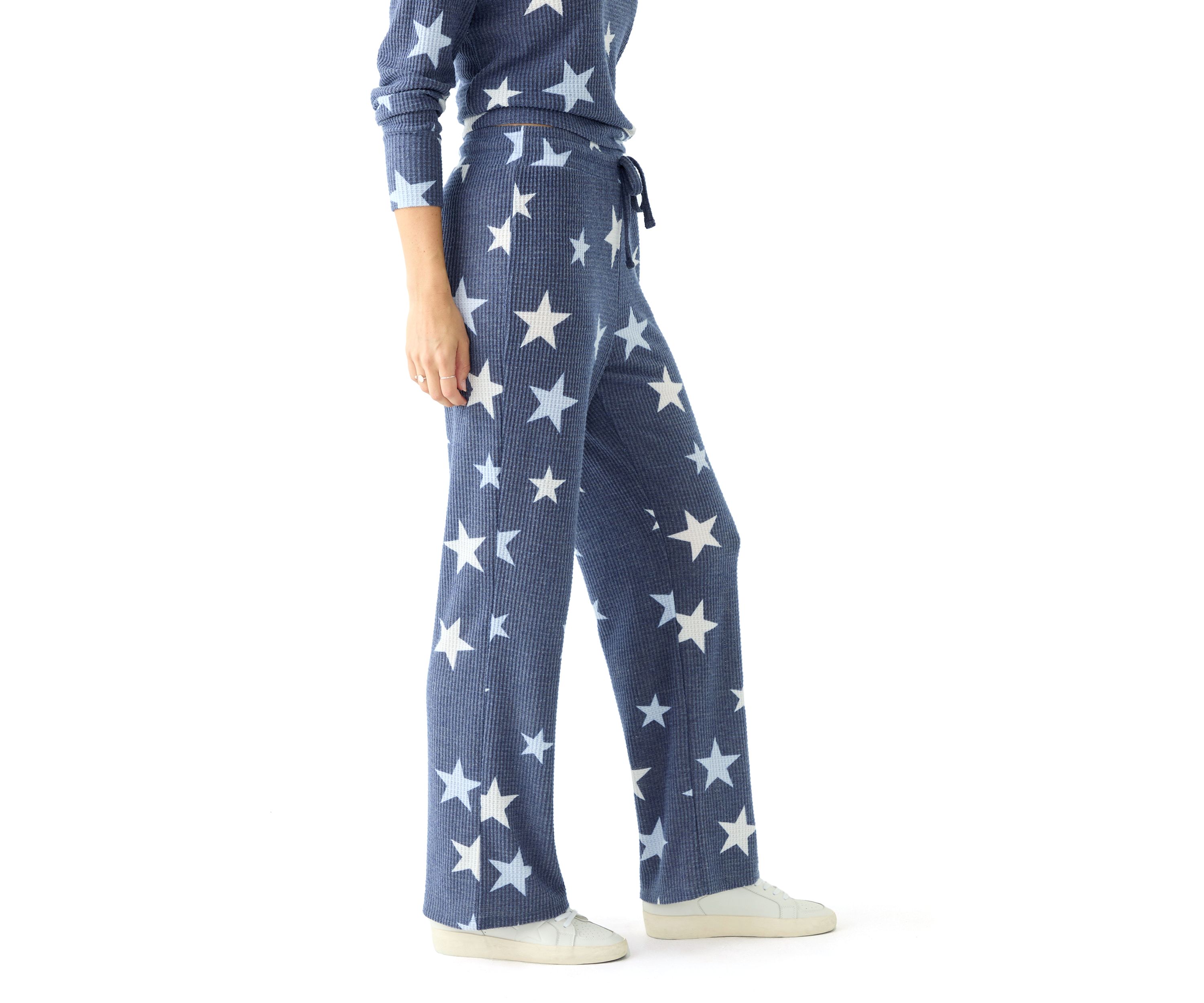 Textured Cozy Knit Drawstring Wide Leg Pants