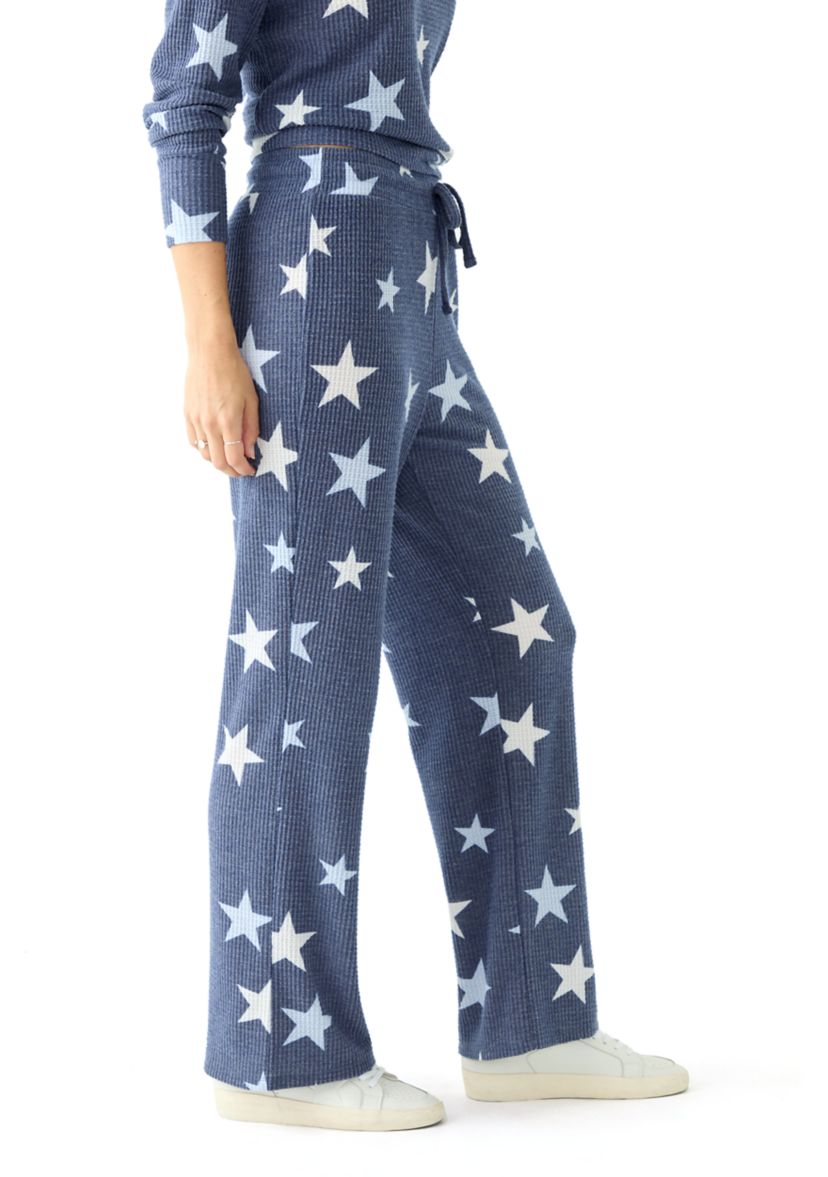 Textured Cozy Knit Drawstring Wide Leg Pants