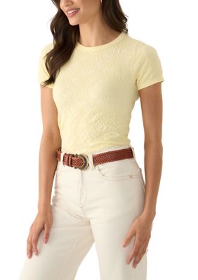 OLIVE + OAK Women's Floral Embroidered Seamless Top