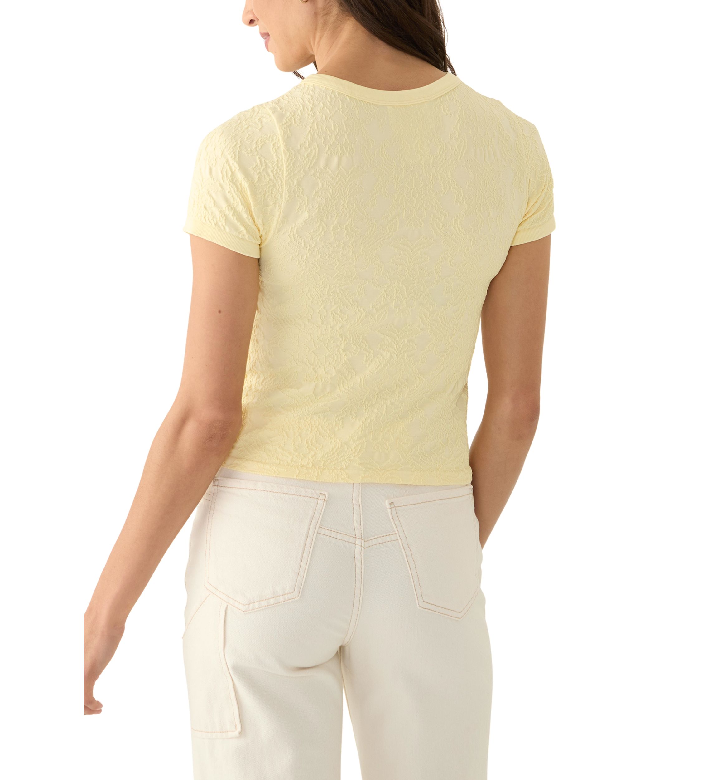 Womens Floral Embroidered Seamless Top