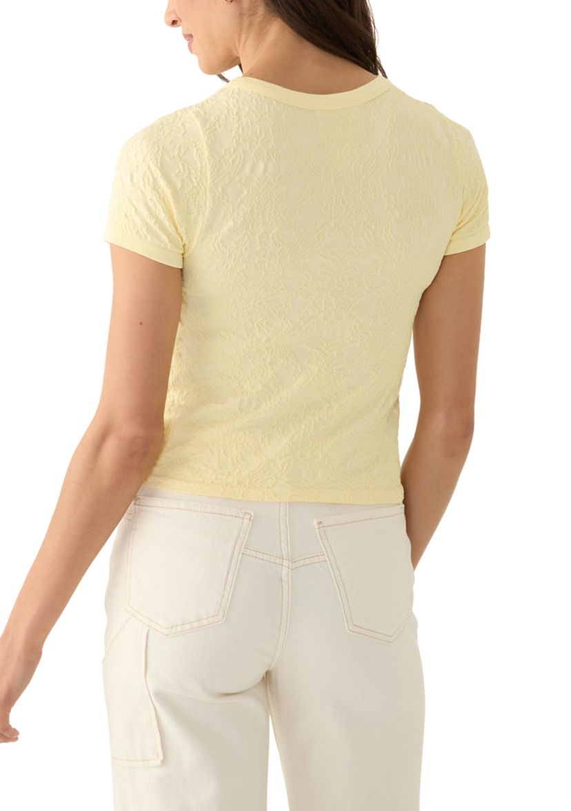 Womens Floral Embroidered Seamless Top