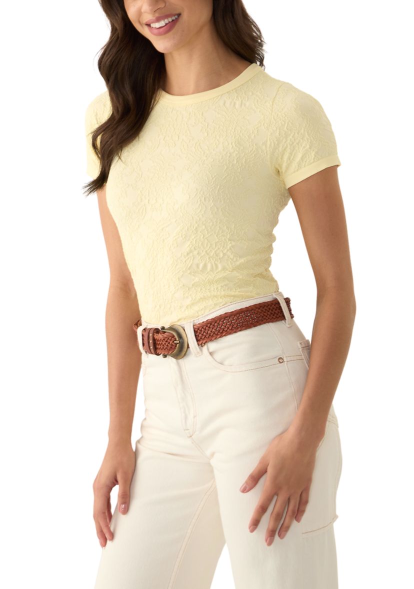 Womens Floral Embroidered Seamless Top