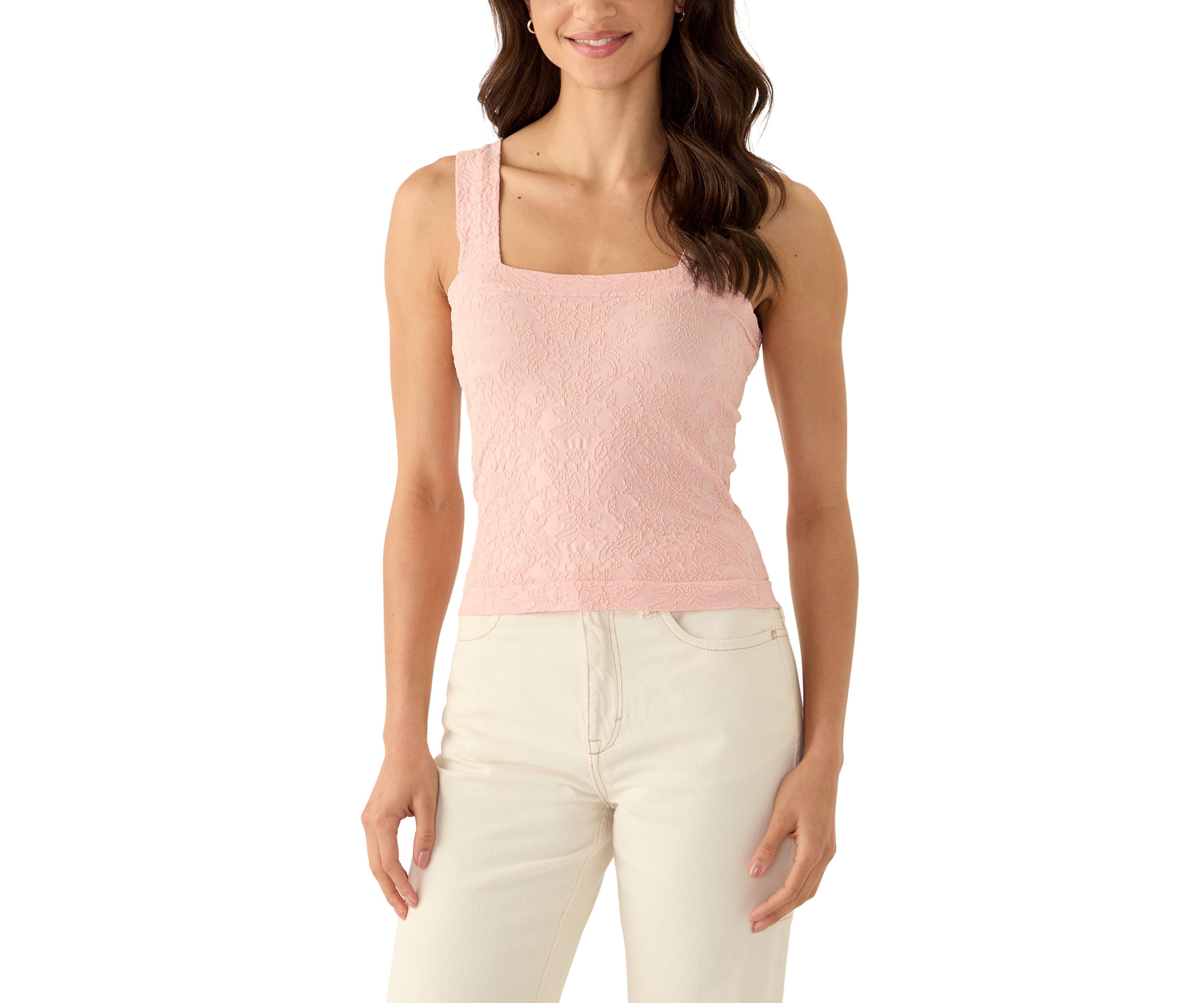 Womens Floral Embroidered Seamless Tank Top