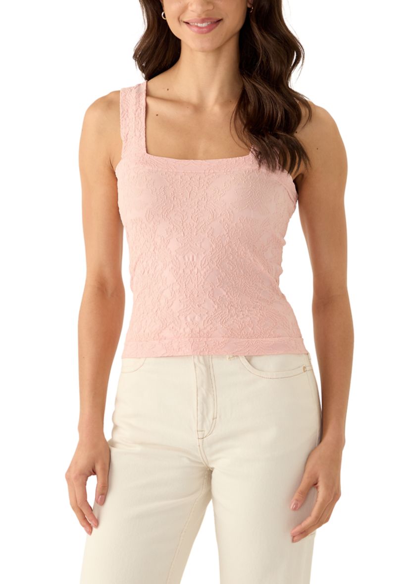 Womens Floral Embroidered Seamless Tank Top