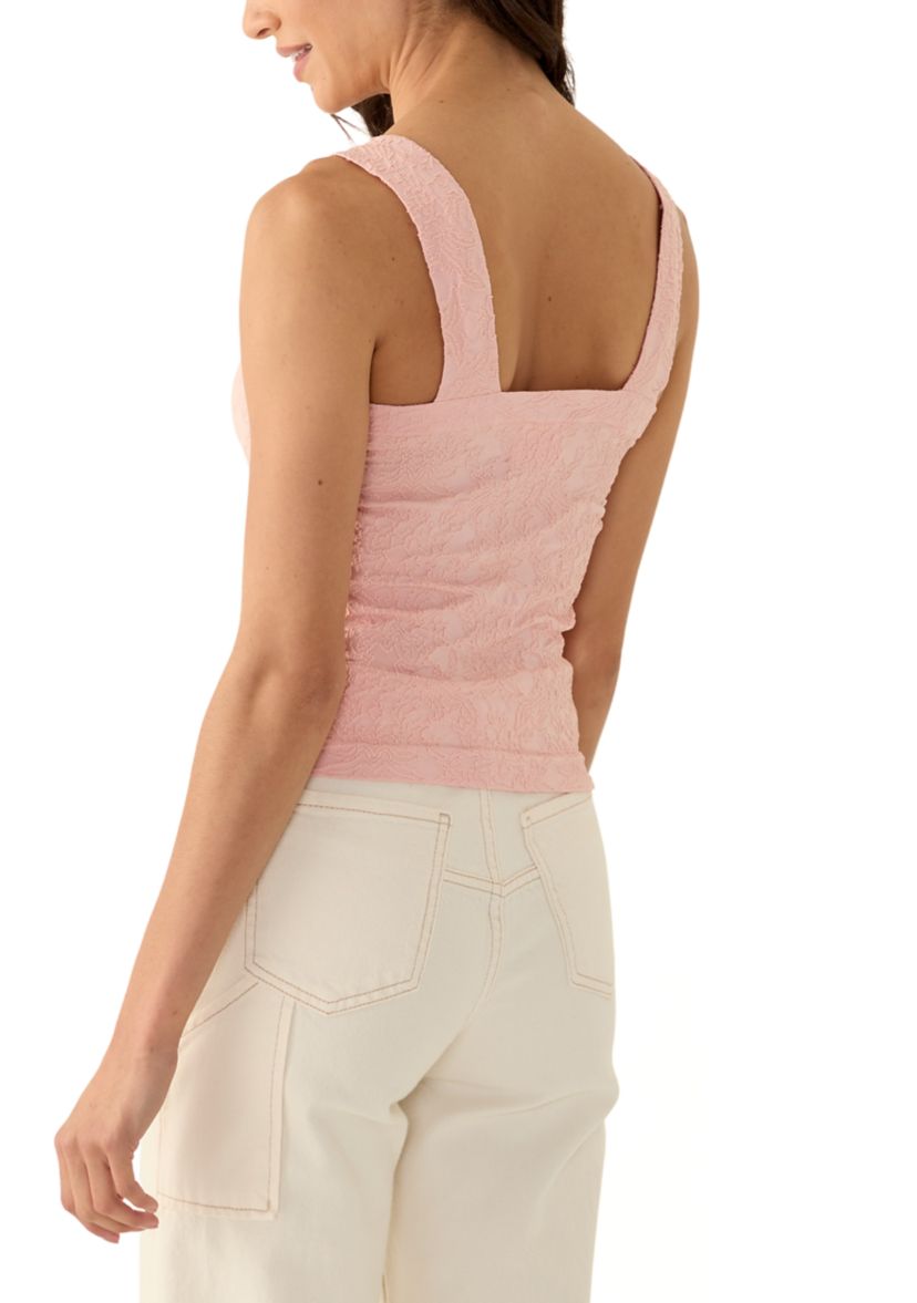 Womens Floral Embroidered Seamless Tank Top