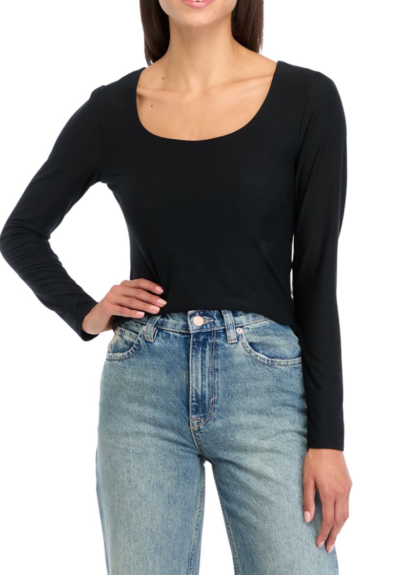 Womens Long Sleeve Peached Jersey T-Shirt 