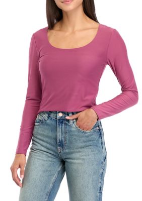 OLIVE + OAK Women's Long Sleeve Peached Jersey T-Shirt, 1X