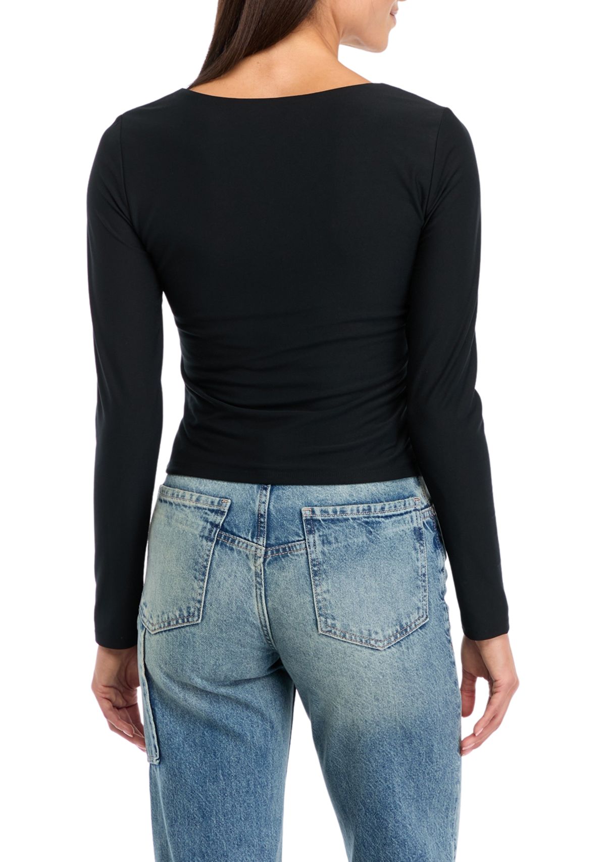 Womens Long Sleeve Peached Jersey T-Shirt 