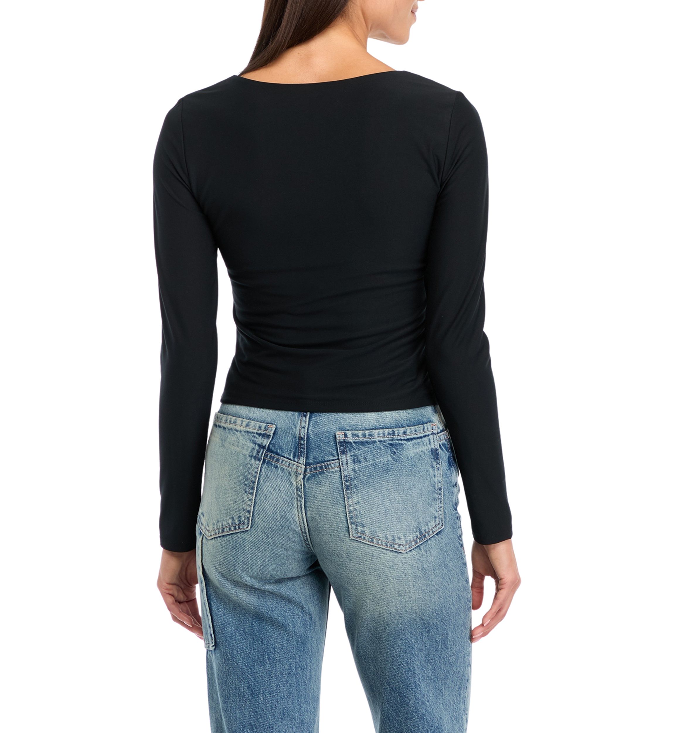 Womens Long Sleeve Peached Jersey T-Shirt 