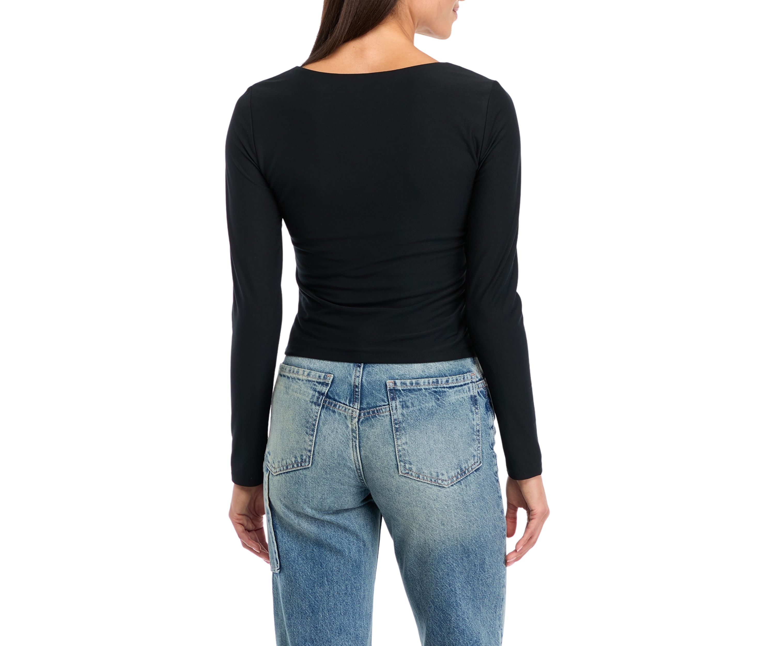 Womens Long Sleeve Peached Jersey T-Shirt 