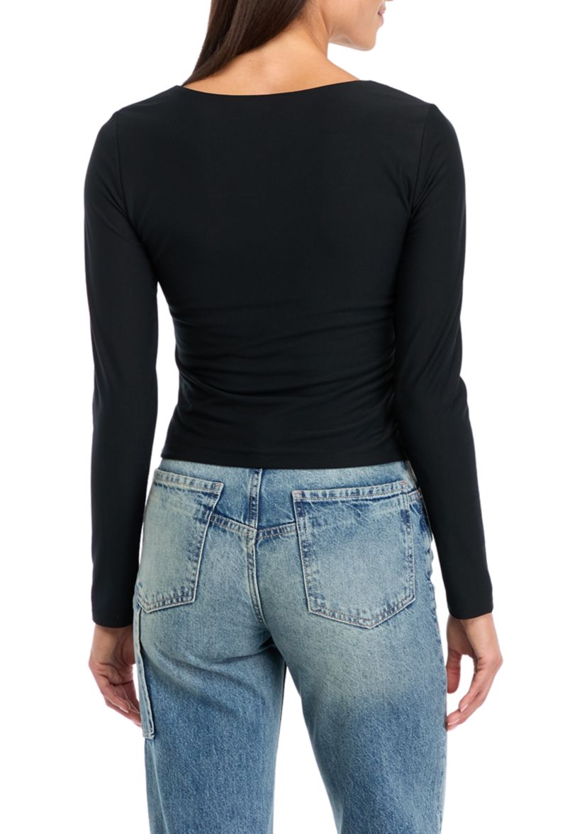 Womens Long Sleeve Peached Jersey T-Shirt 