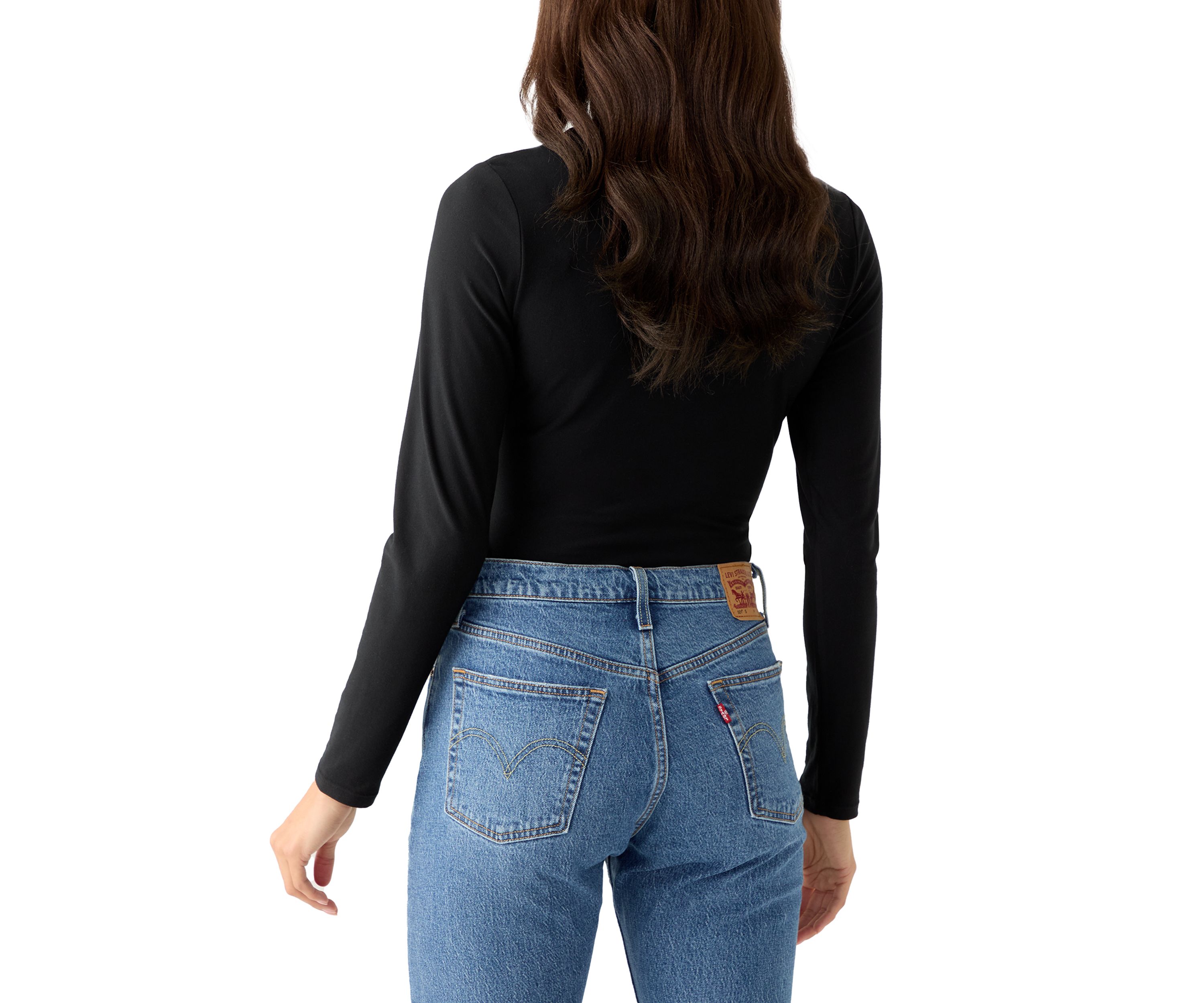 Womens Long Sleeve Peached Jersey Bodysuit