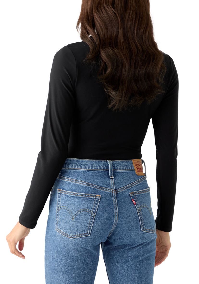 Womens Long Sleeve Peached Jersey Bodysuit