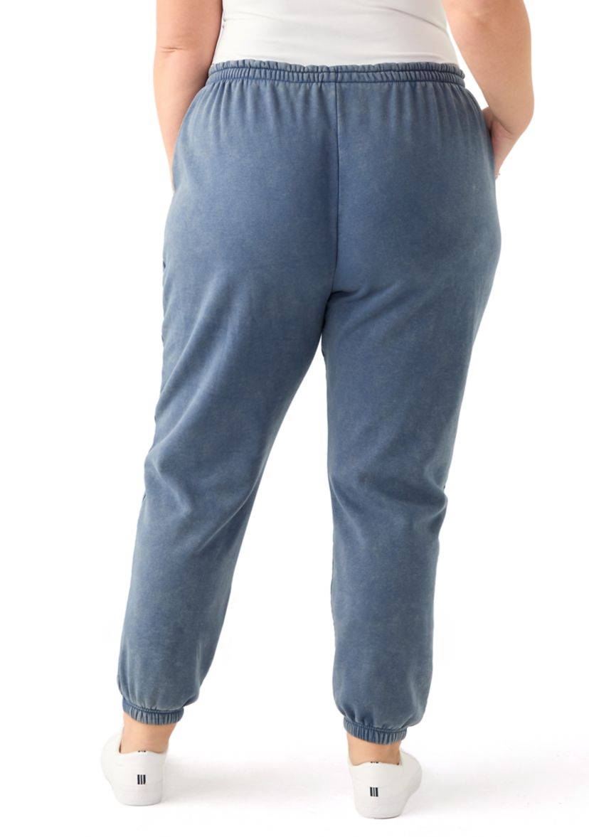 Plus Size Waffle Mixed Media Joggers