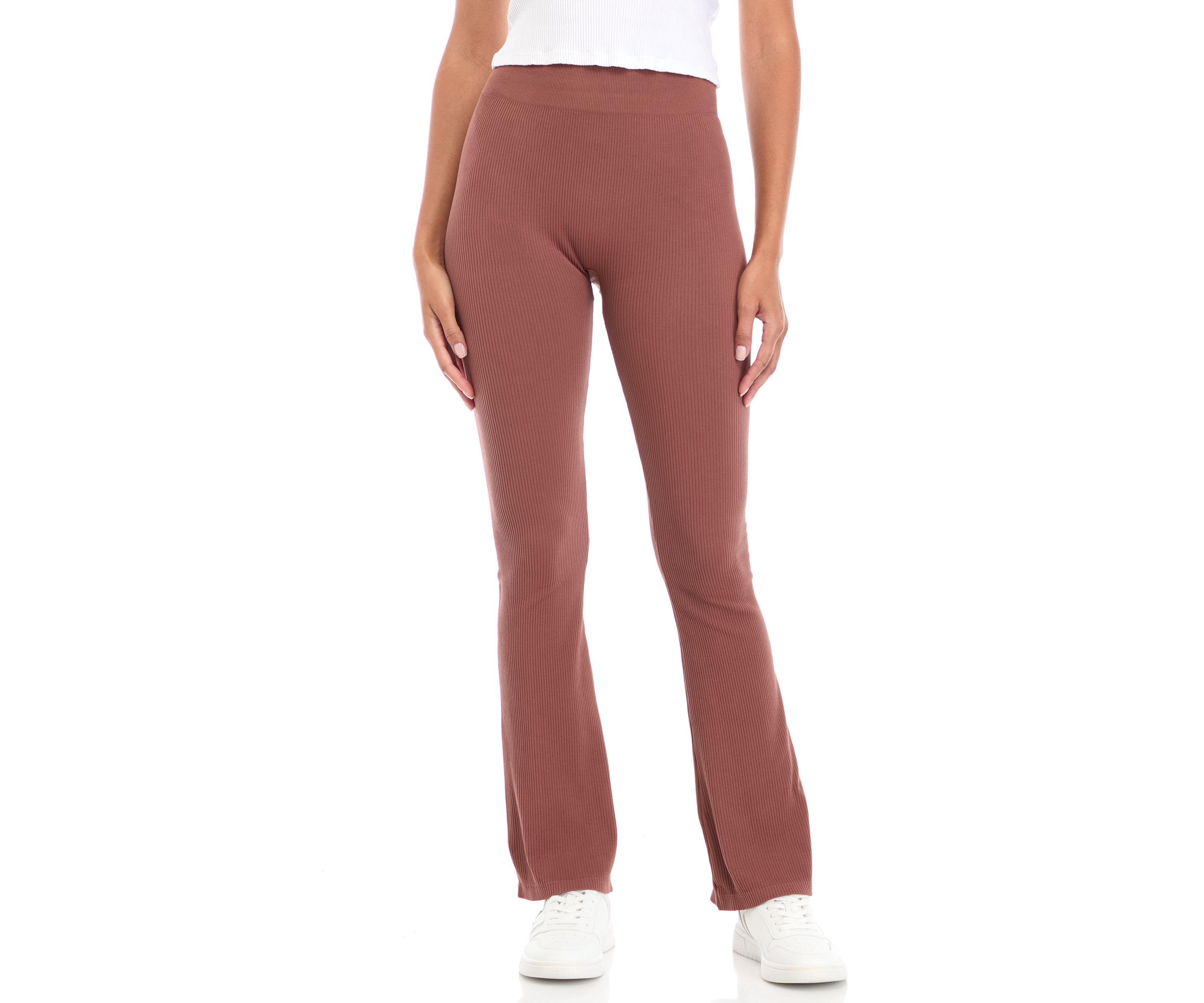 Womens Ribbed Seamless Flare Pants