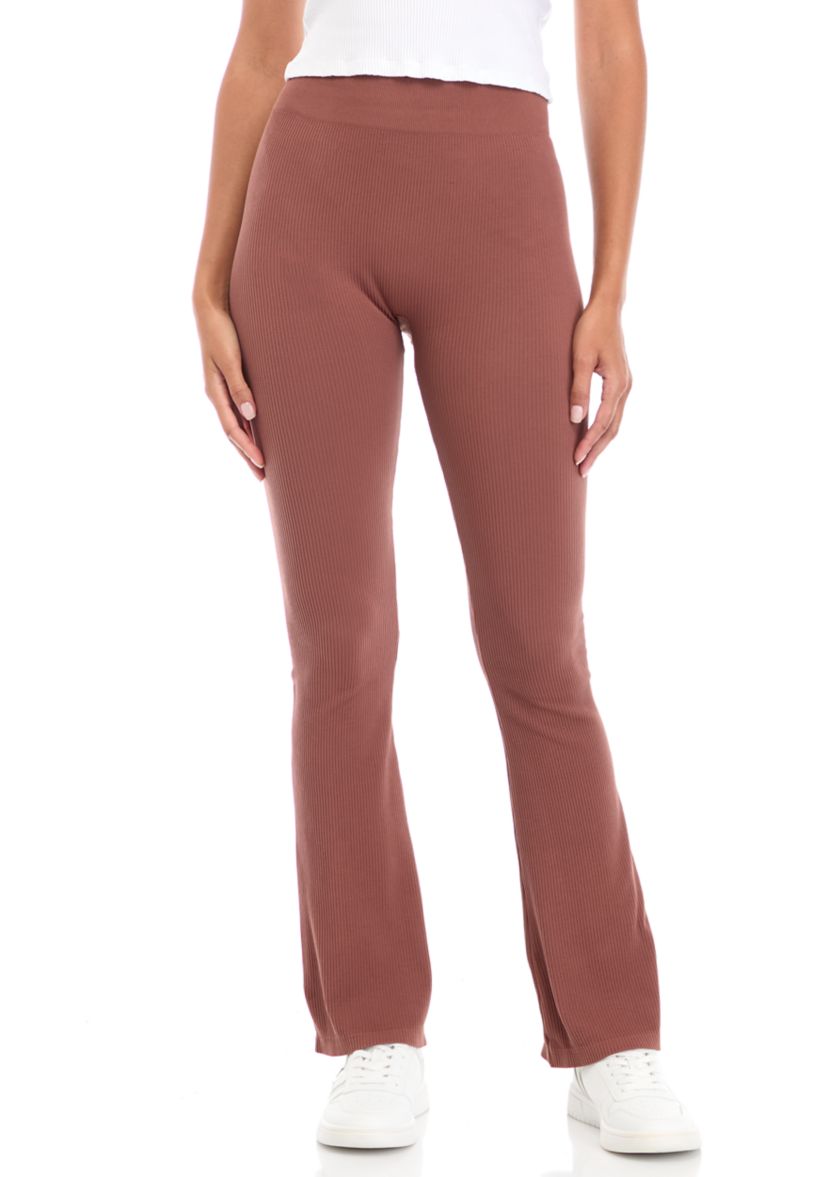 Womens Ribbed Seamless Flare Pants