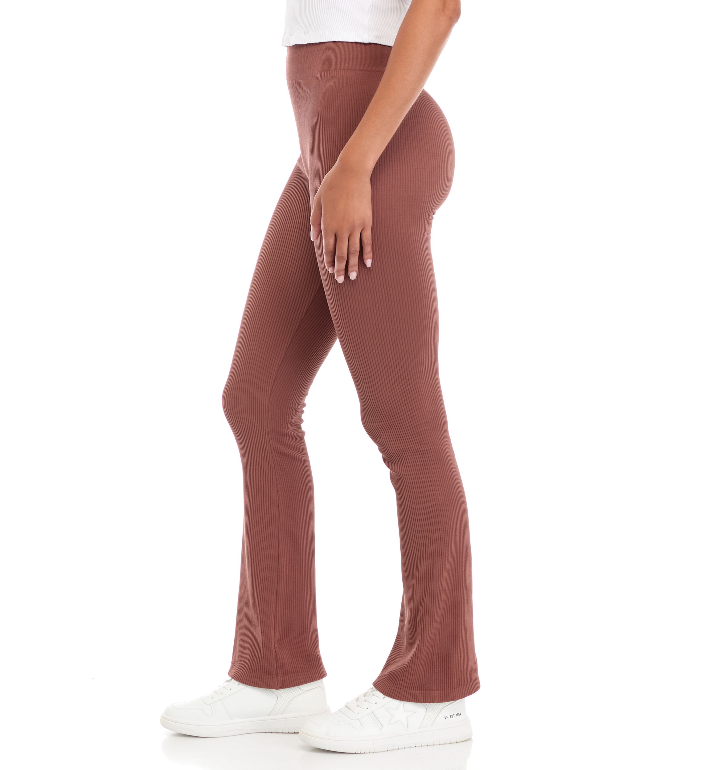 Womens Ribbed Seamless Flare Pants