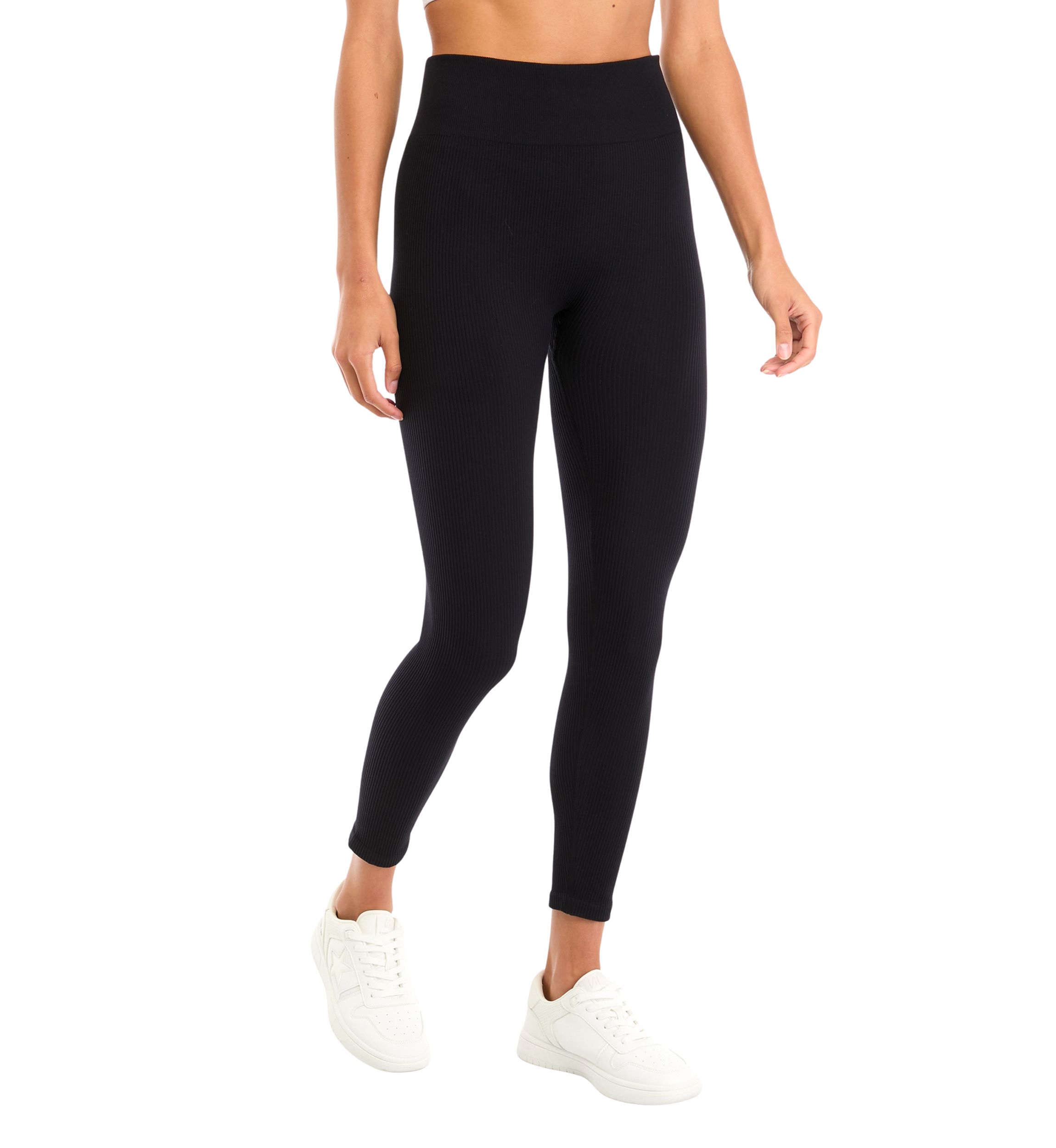 Womens Seamless Ribbed Pull On Leggings