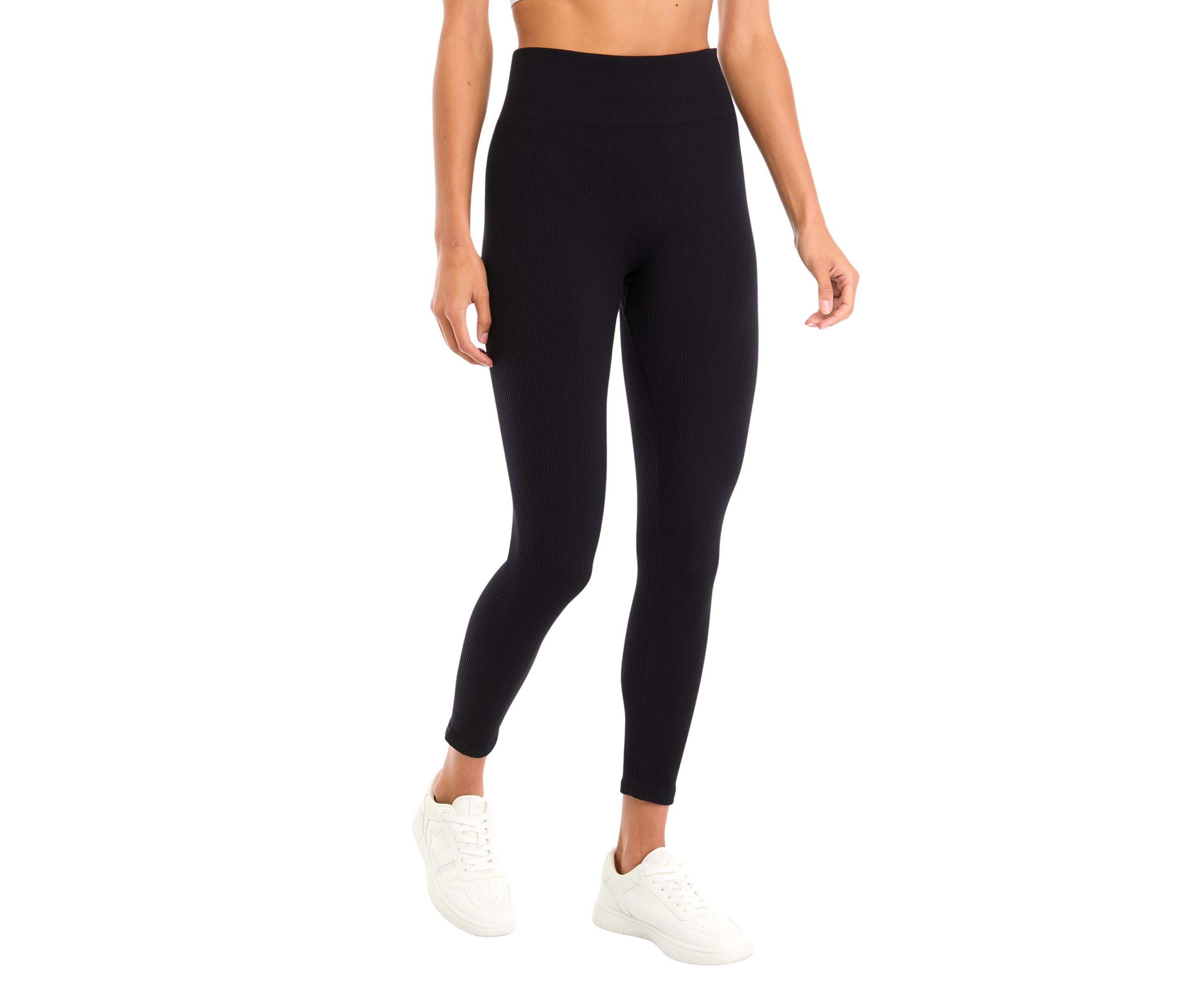 Womens Seamless Ribbed Pull On Leggings