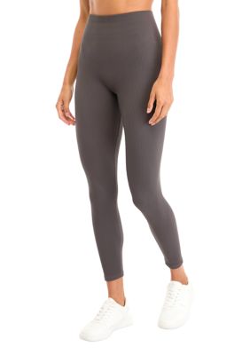 OLIVE + OAK Women's Seamless Ribbed Pull On Leggings, Grey, XS/S