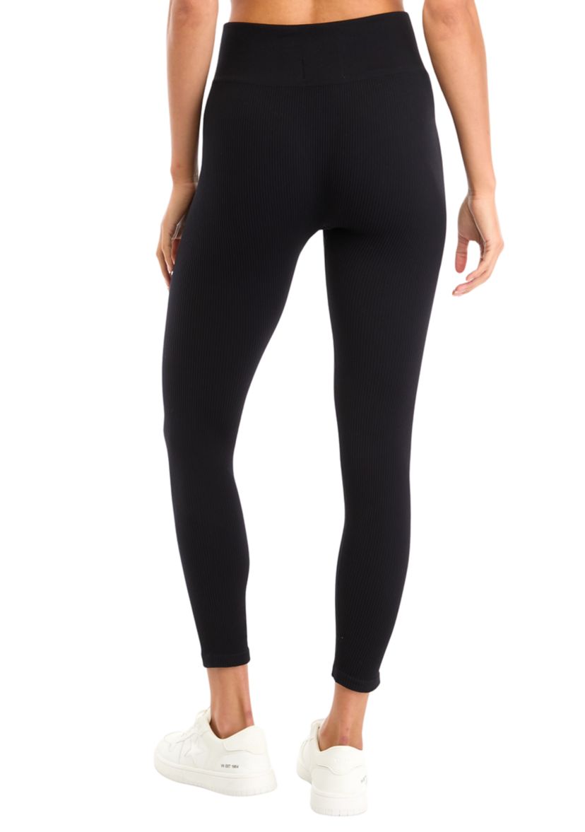 Womens Seamless Ribbed Pull On Leggings