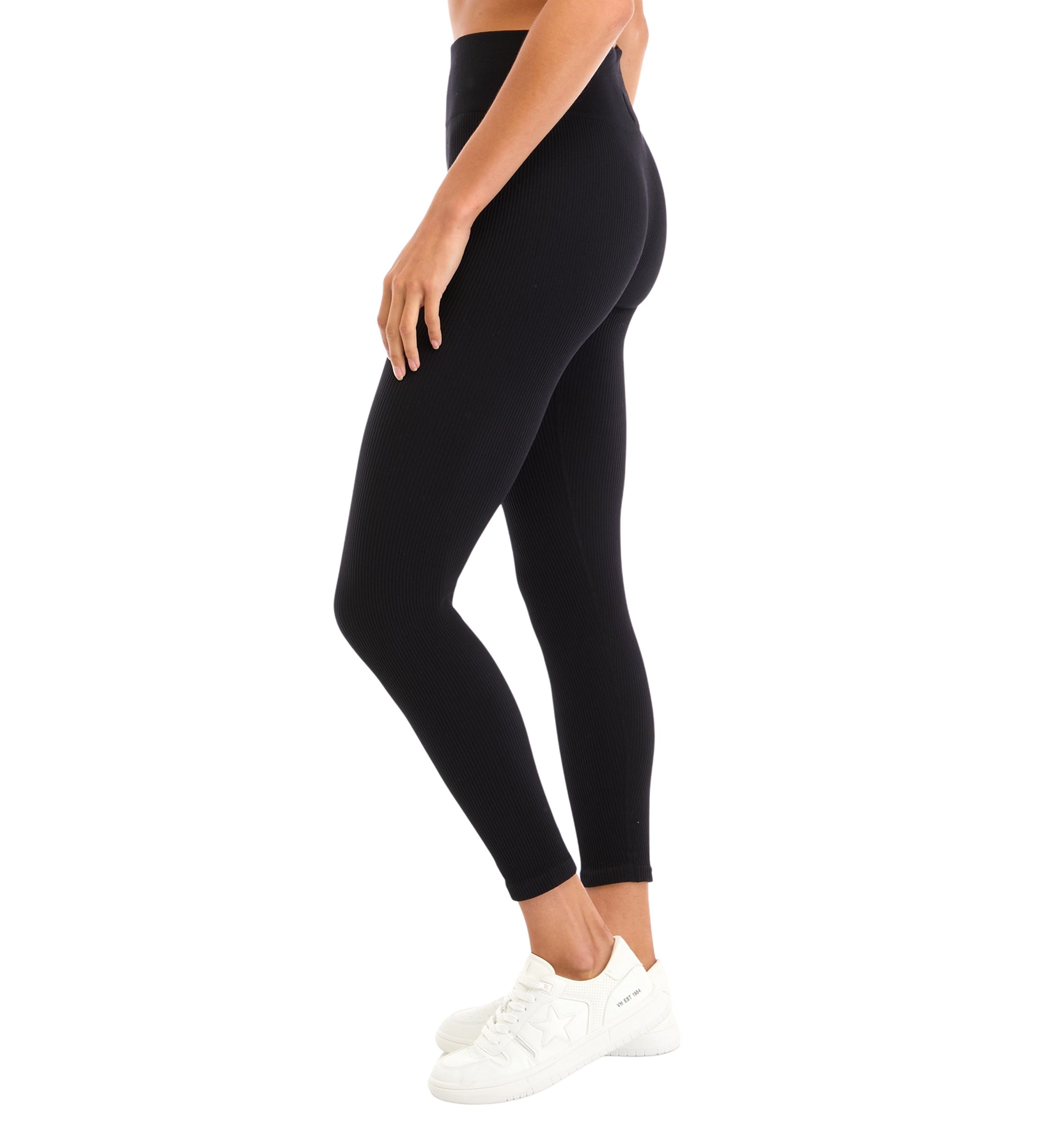 Womens Seamless Ribbed Pull On Leggings
