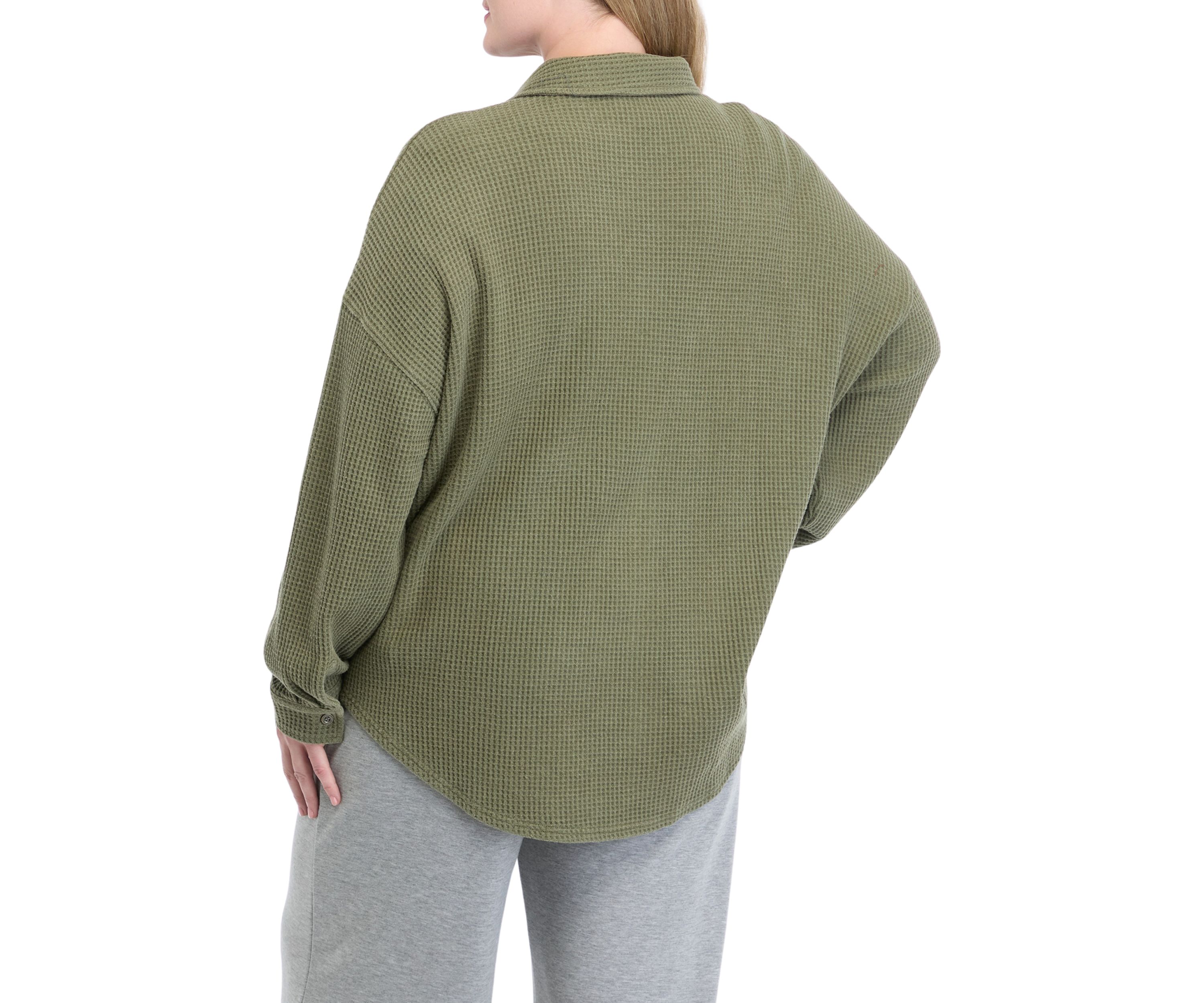 Plus Size Waffle Shacket 