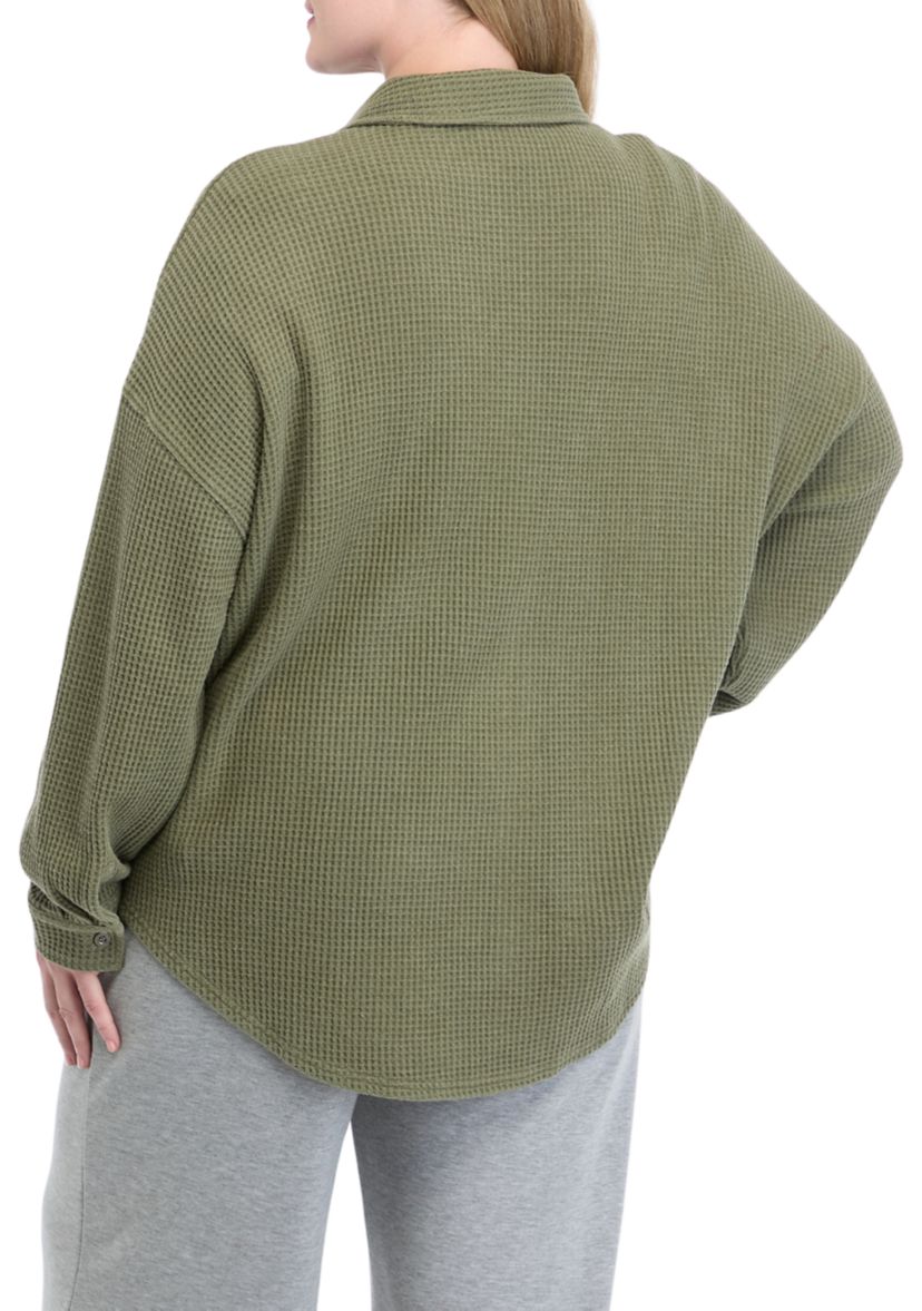 Plus Size Waffle Shacket 