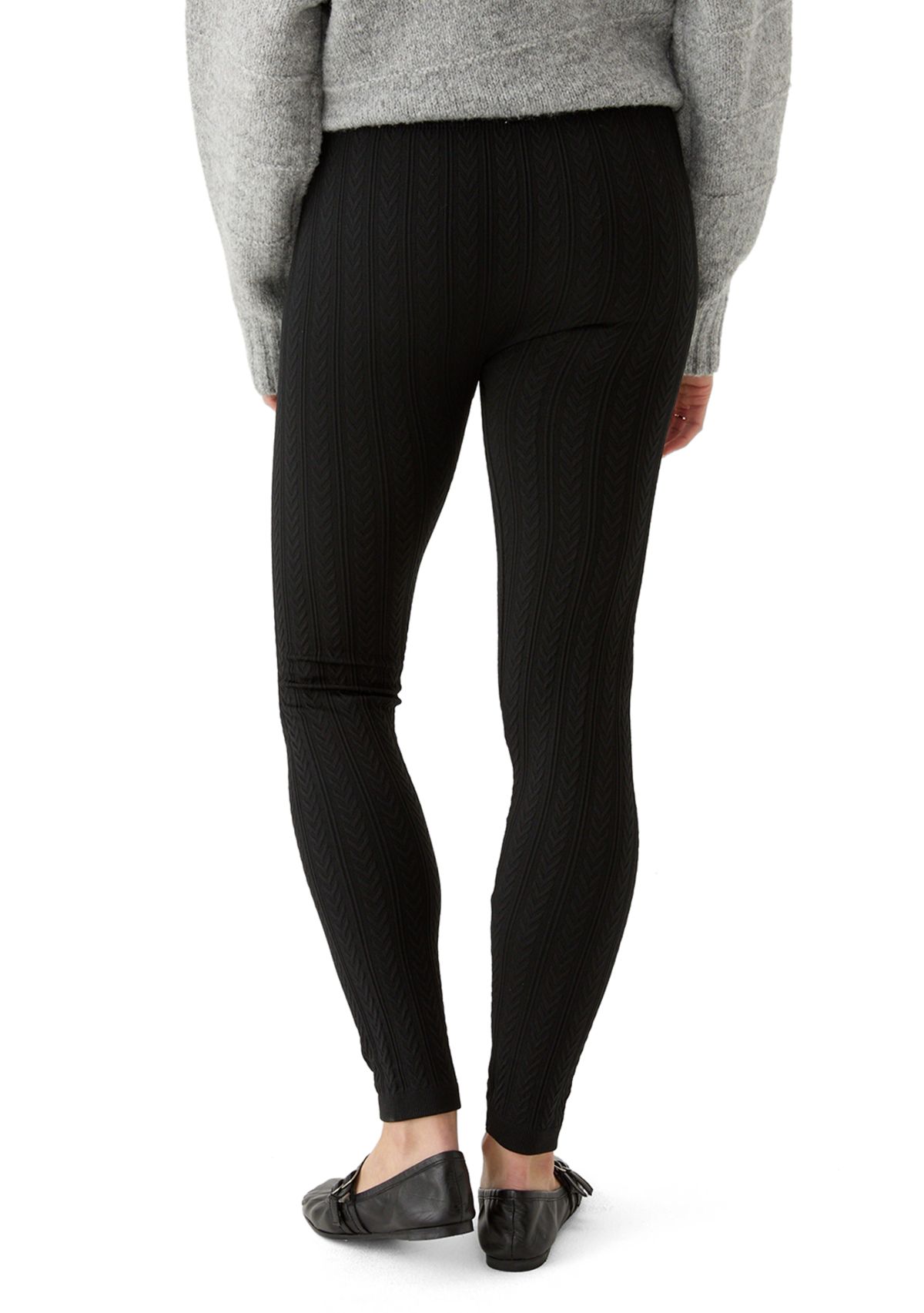 Womens Cable Knit Fleece Leggings